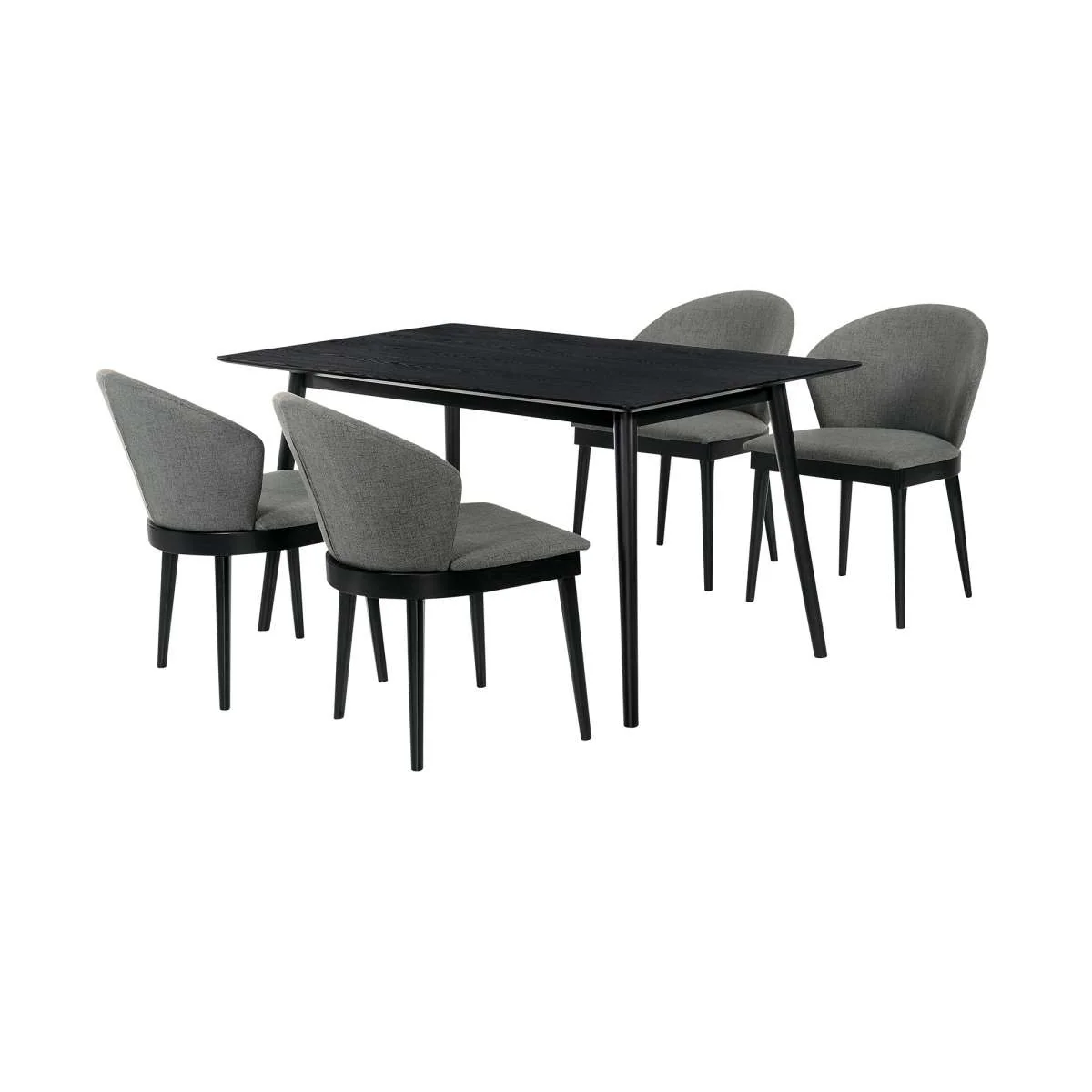 Westmont and Juno Charcoal and Black 5 Piece Dining Set By Armen Living - Image 2