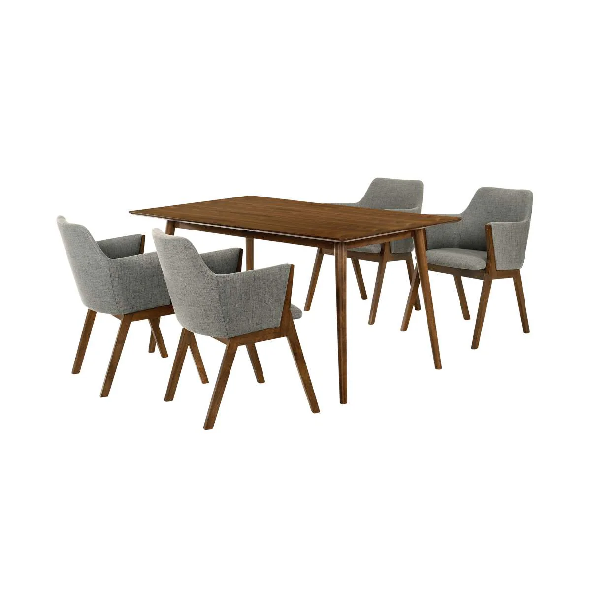 Westmont and Renzo Charcoal and Walnut 5 Piece Dining Set By Armen Living - Image 2