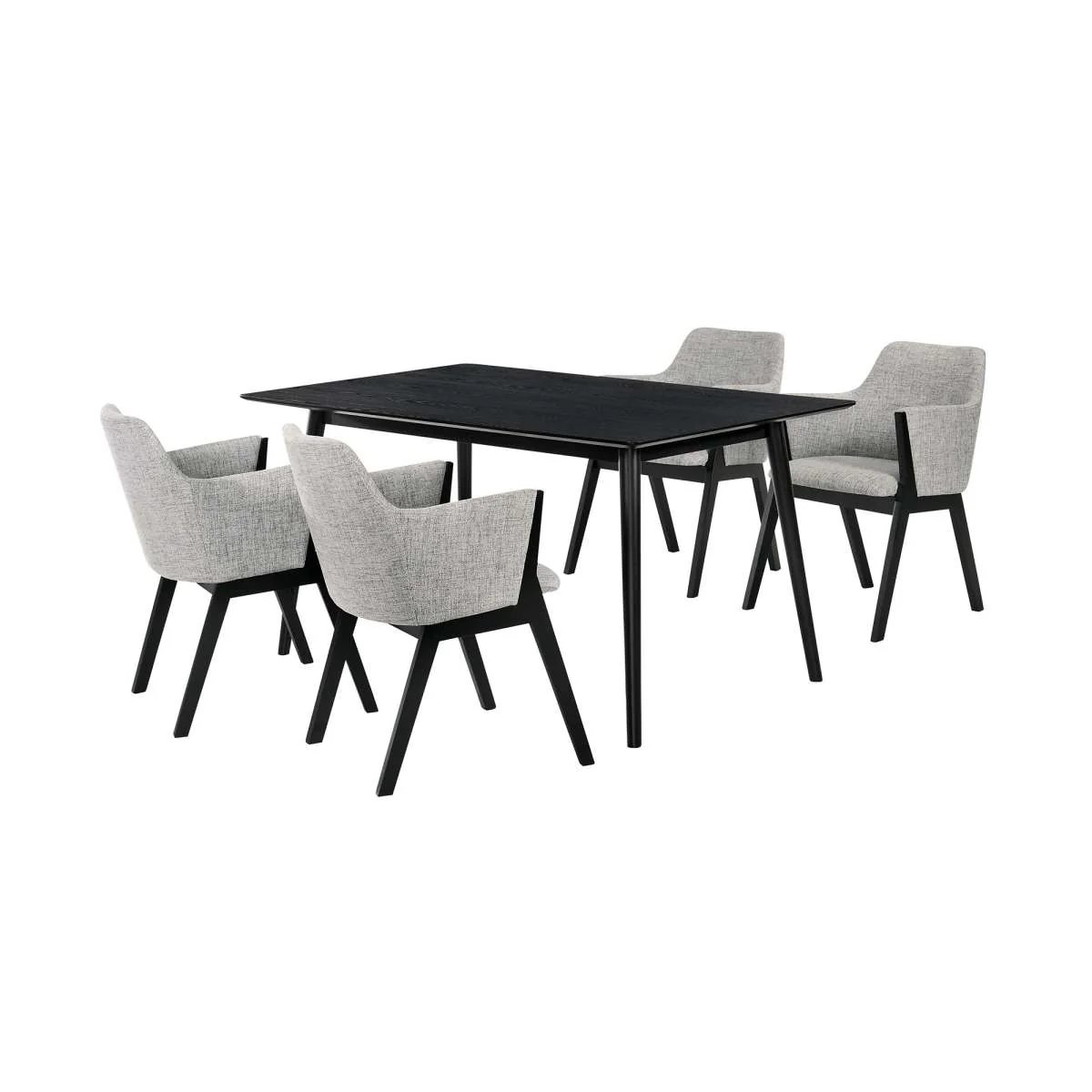 Westmont and Renzo Grey and Black 5 Piece Dining Set By Armen Living - Image 2