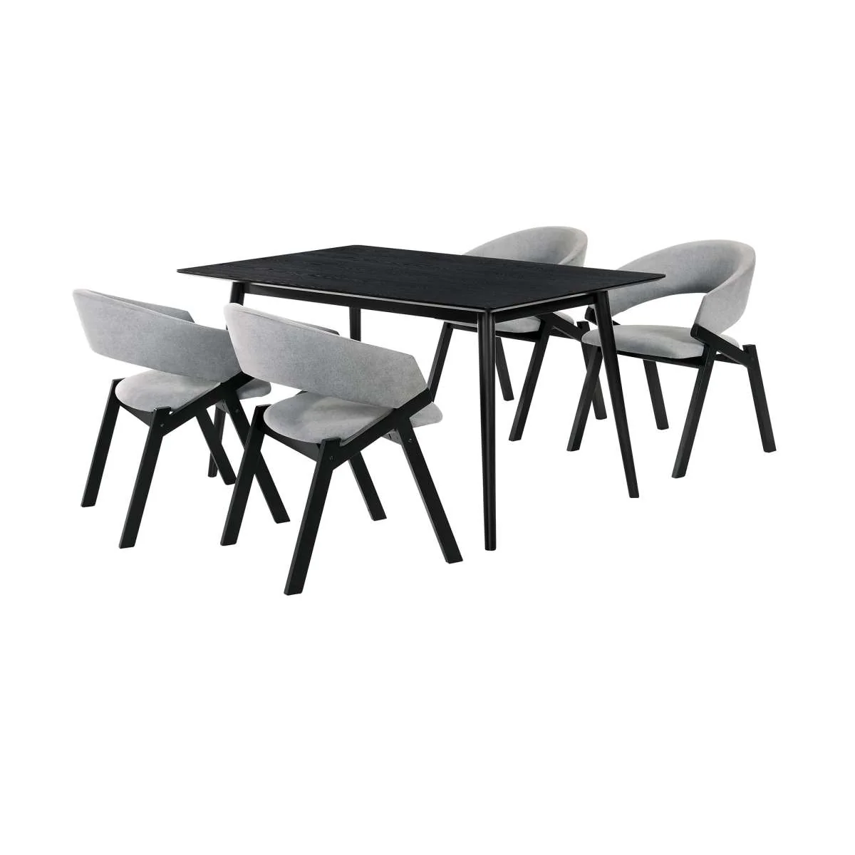 Westmont and Talulah Grey and Black 5 Piece Dining Set By Armen Living - Image 2