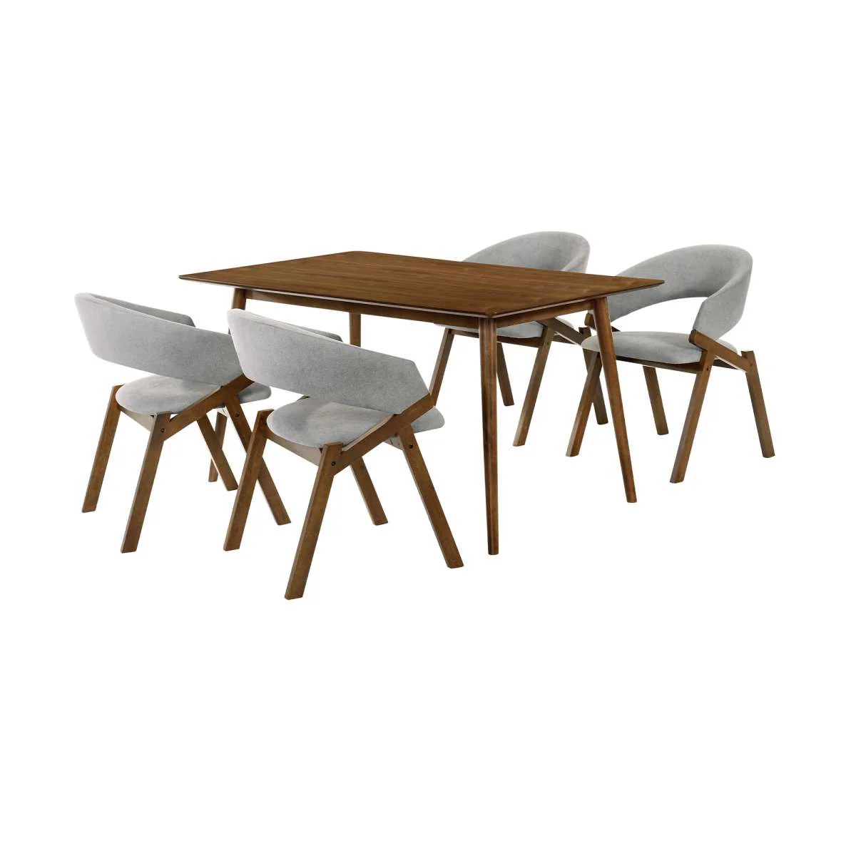 Westmont and Talulah Grey and Walnut 5 Piece Dining Set By Armen Living - Image 2