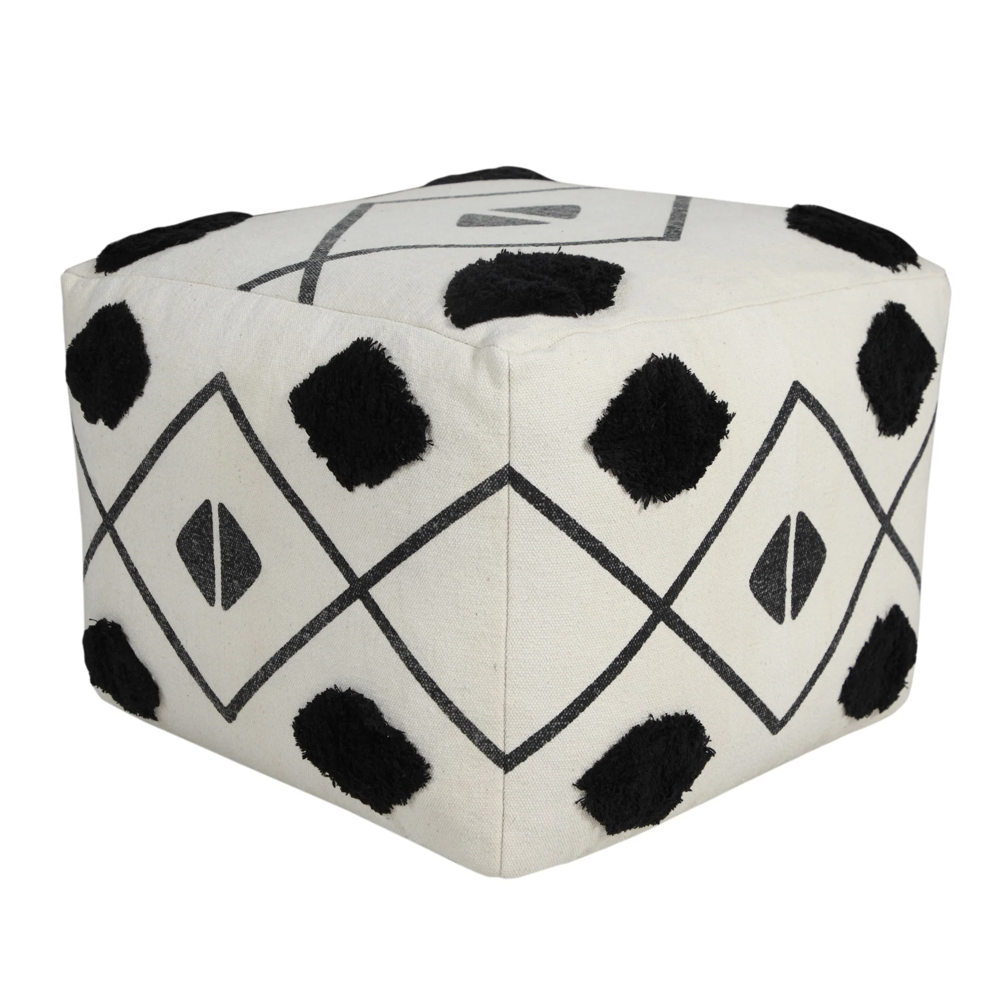 White 100% Cotton Ottoman By Homeroots - Image 5