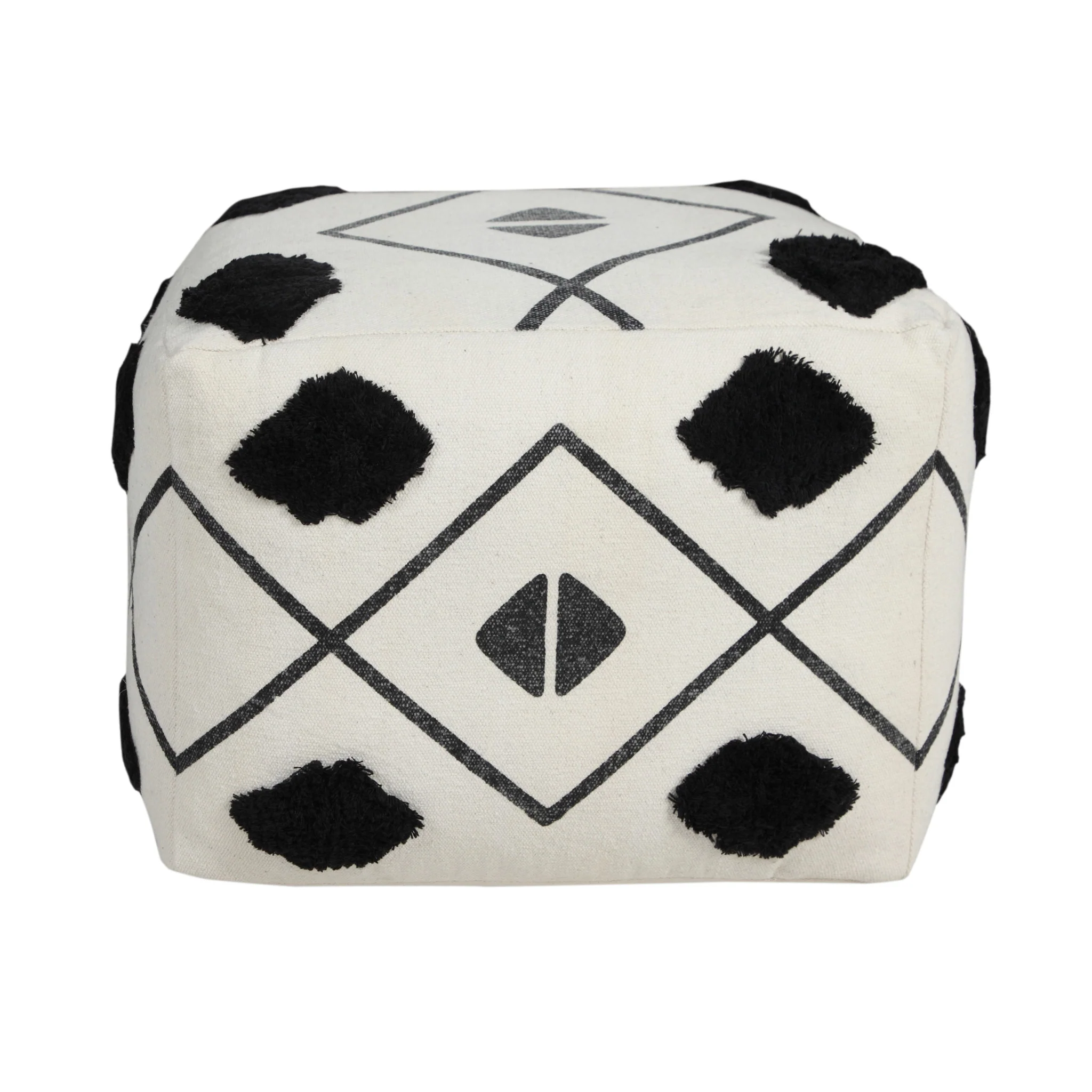 White 100% Cotton Ottoman By Homeroots - Image 7