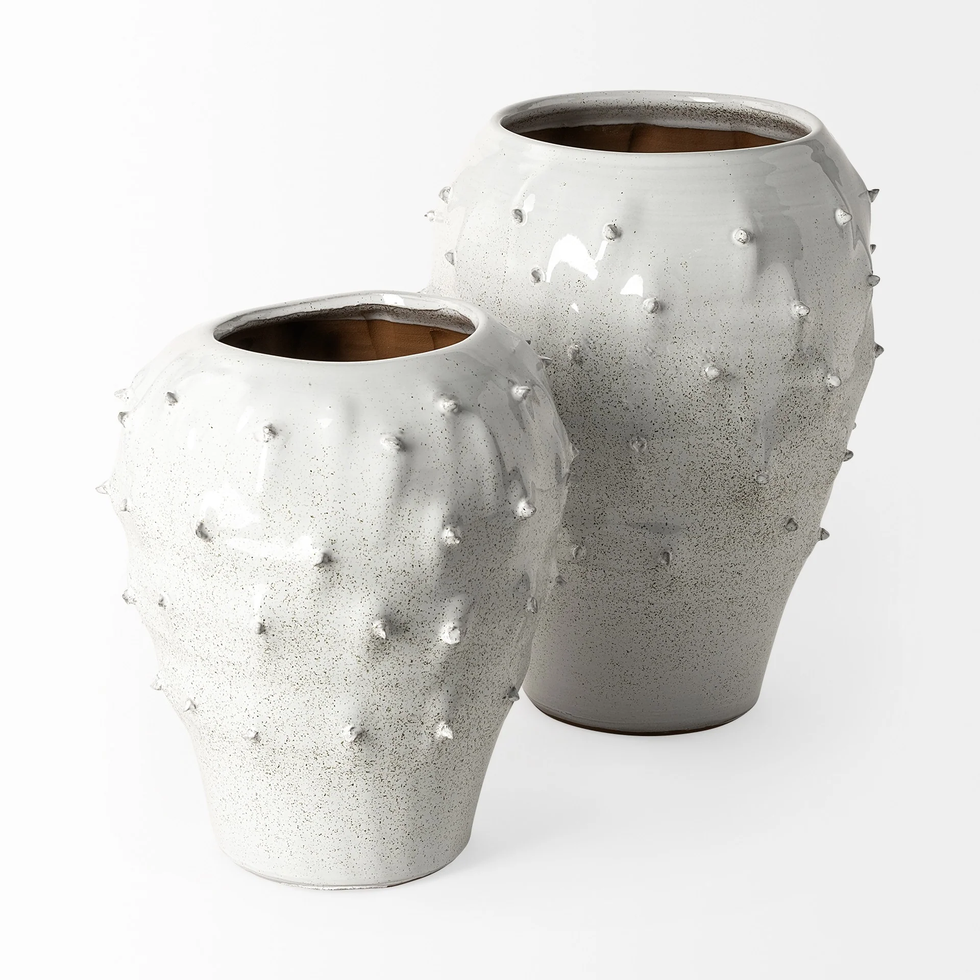 White Abstract Cylinder Ceramic Table Vase By Homeroots - Image 2