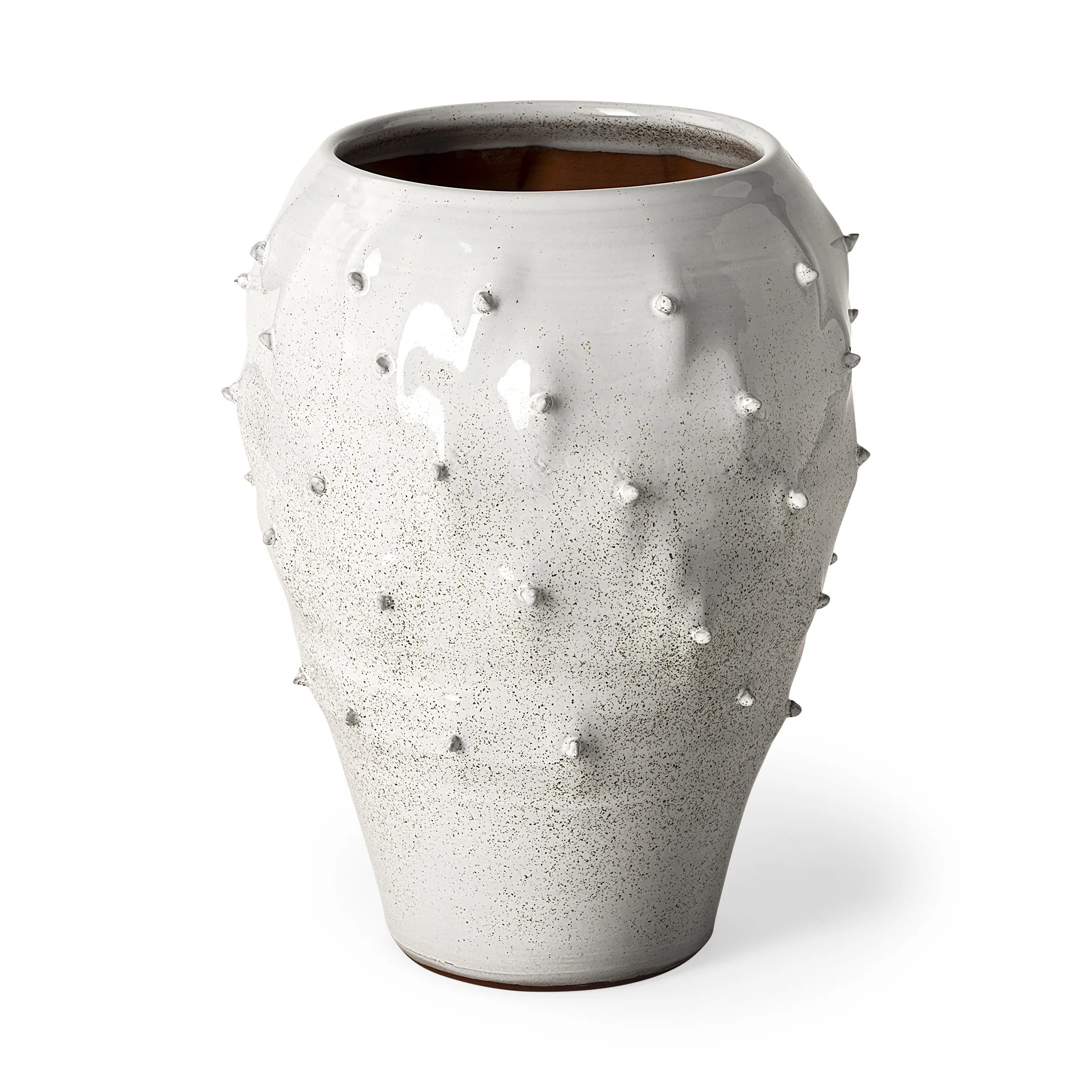 White Abstract Cylinder Ceramic Table Vase By Homeroots - Image 3