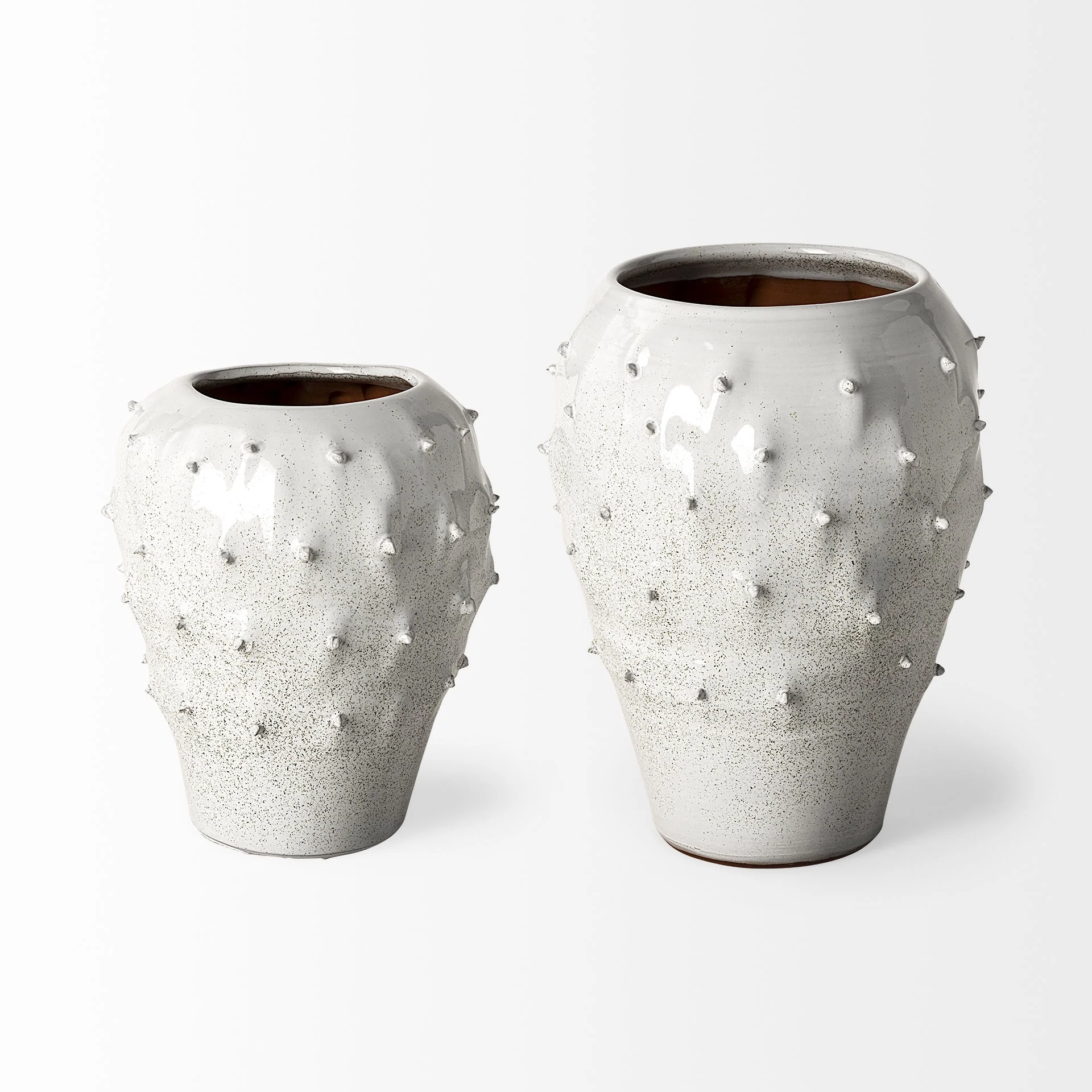 White Abstract Cylinder Ceramic Table Vase By Homeroots - Image 4