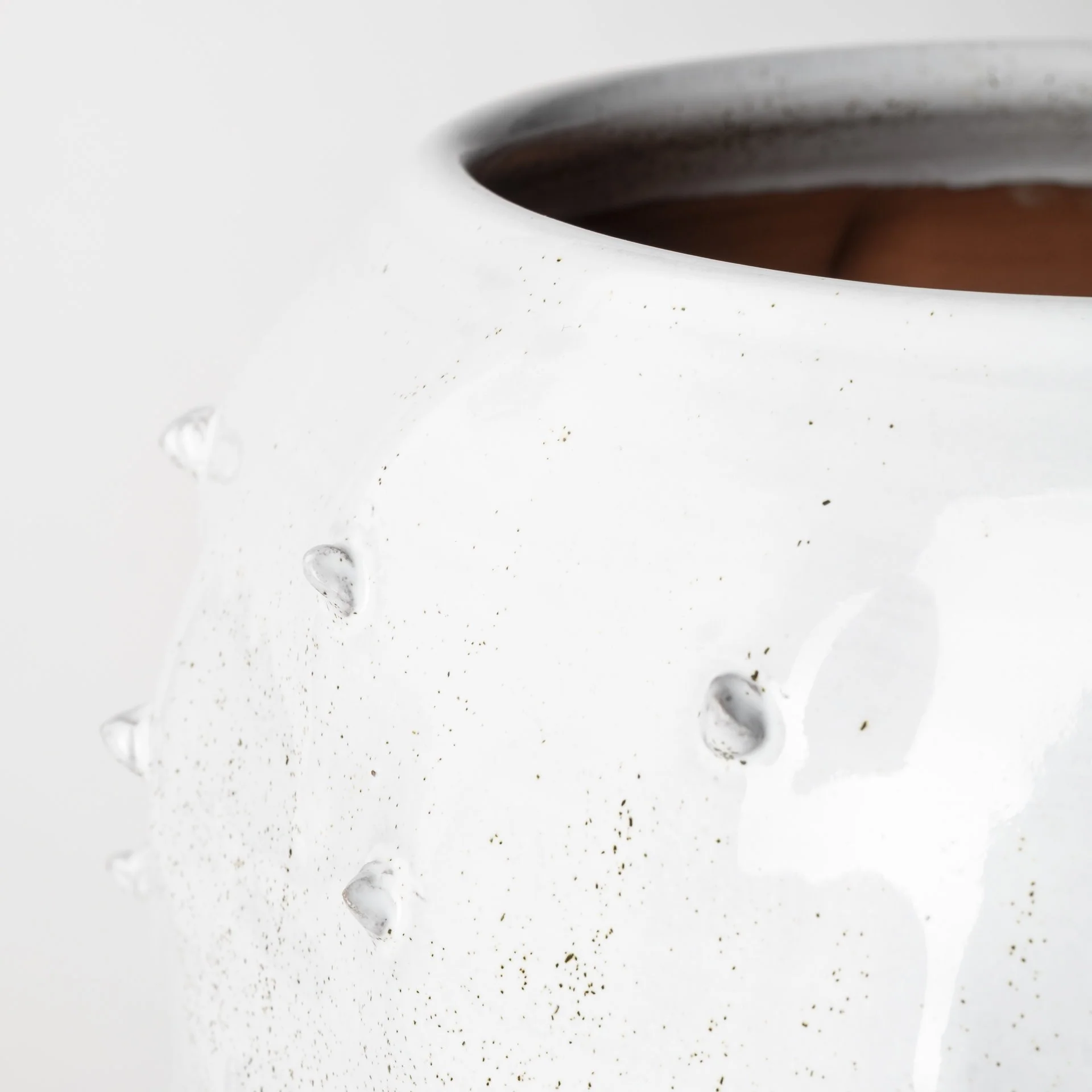 White Abstract Cylinder Ceramic Table Vase By Homeroots - Image 6