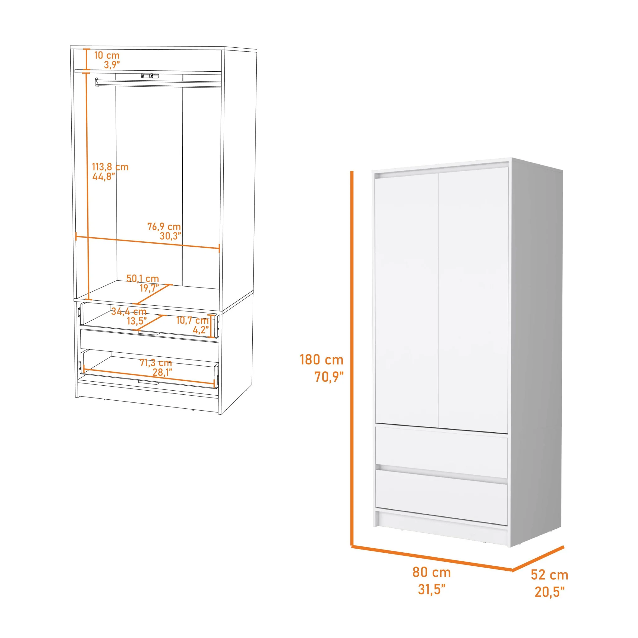 White Accent Cabinet Soft Close With Multiple Shelves And Two Drawers By Homeroots - Image 7