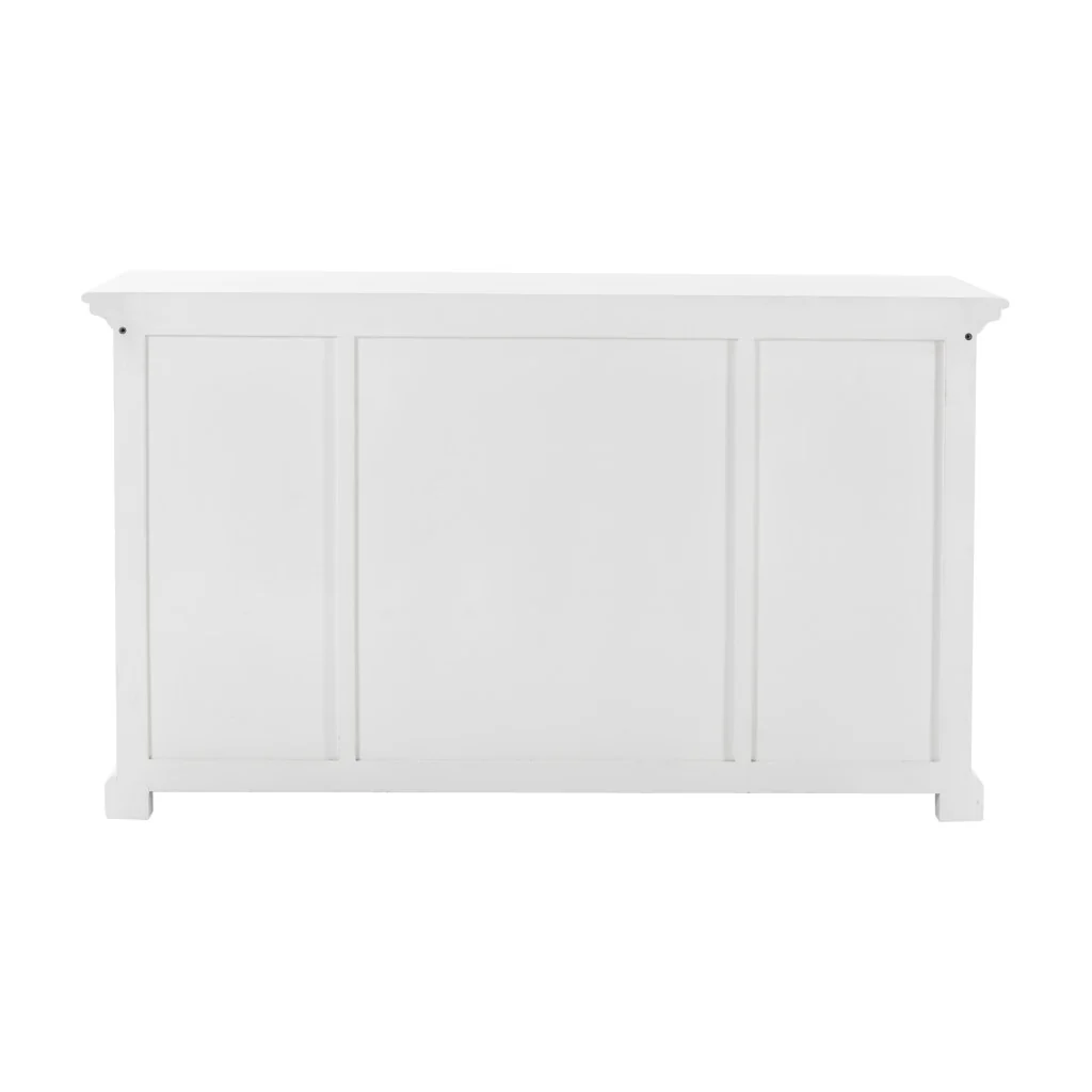 White Accent Cabinet With Glass Doors By Homeroots - Image 5