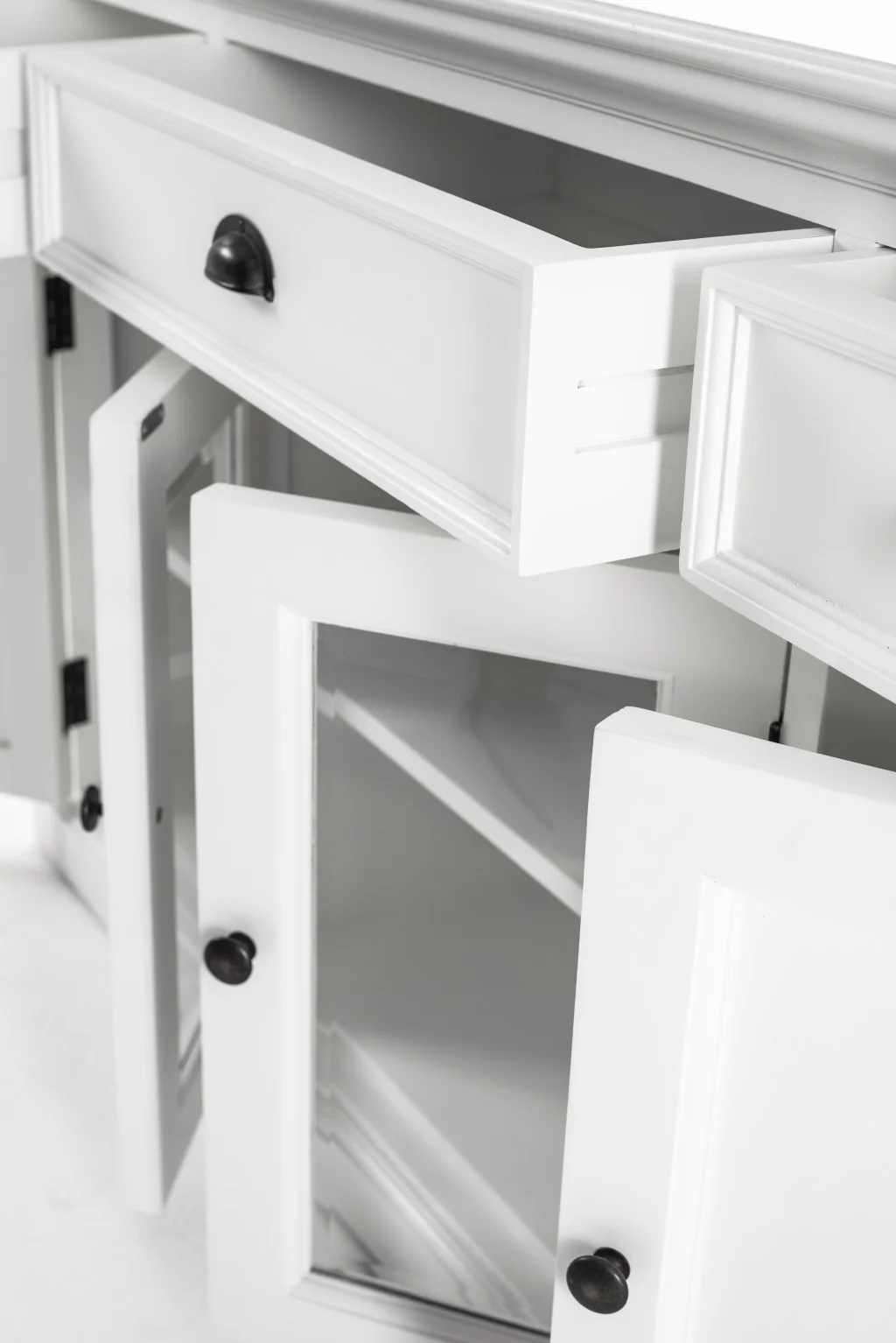 White Accent Cabinet With Glass Doors By Homeroots - Image 7
