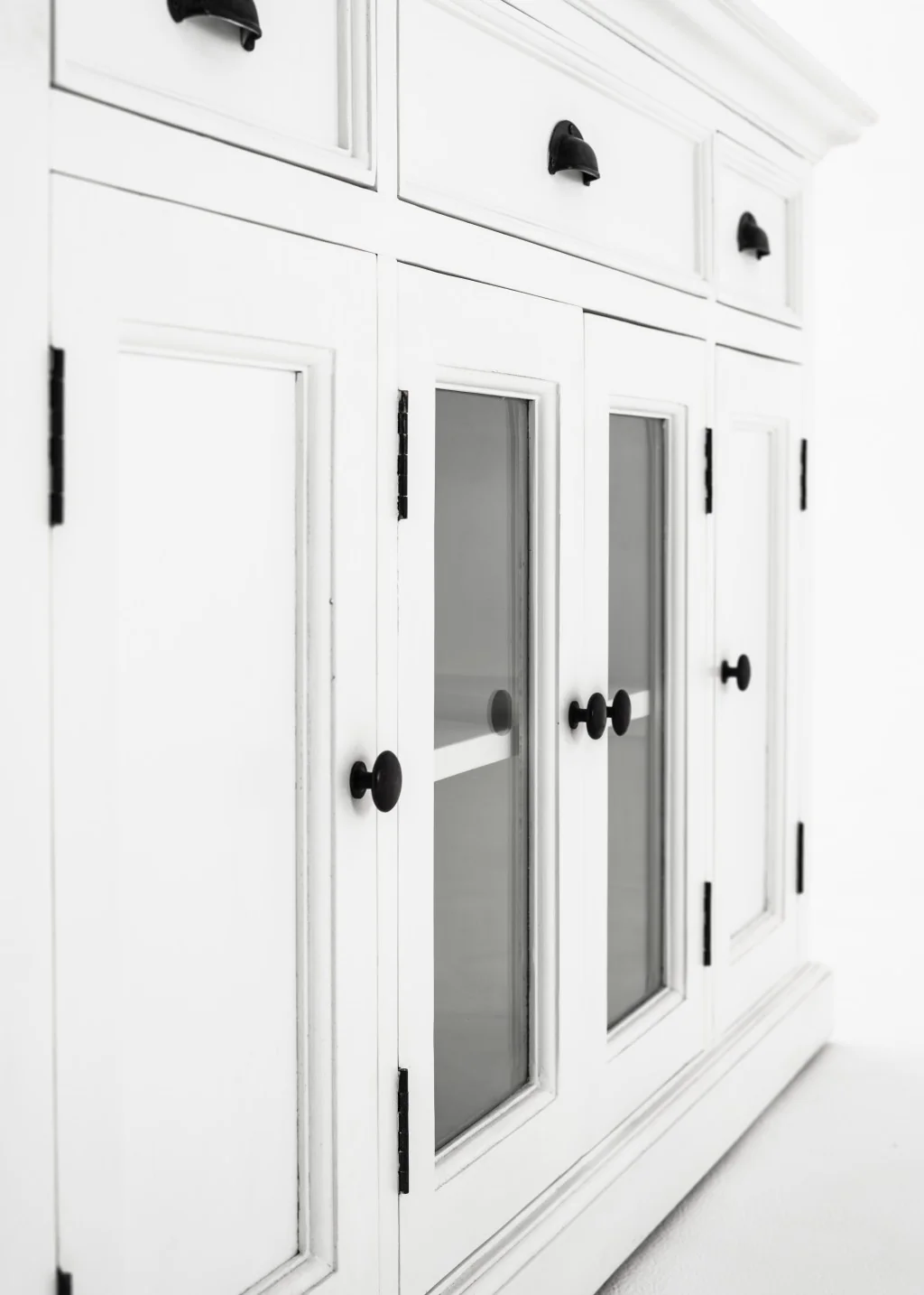 White Accent Cabinet With Glass Doors By Homeroots - Image 9