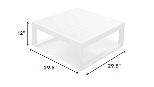 White Aluminum Coffee Table By Homeroots - 372061 - Image 2