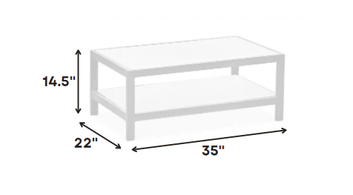 White Aluminum Coffee Table By Homeroots - 372176 - Image 2