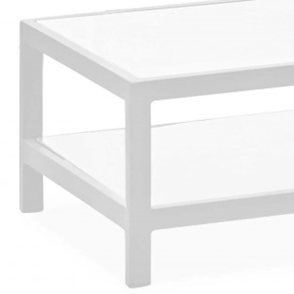 White Aluminum Coffee Table By Homeroots - 372176 - Image 4