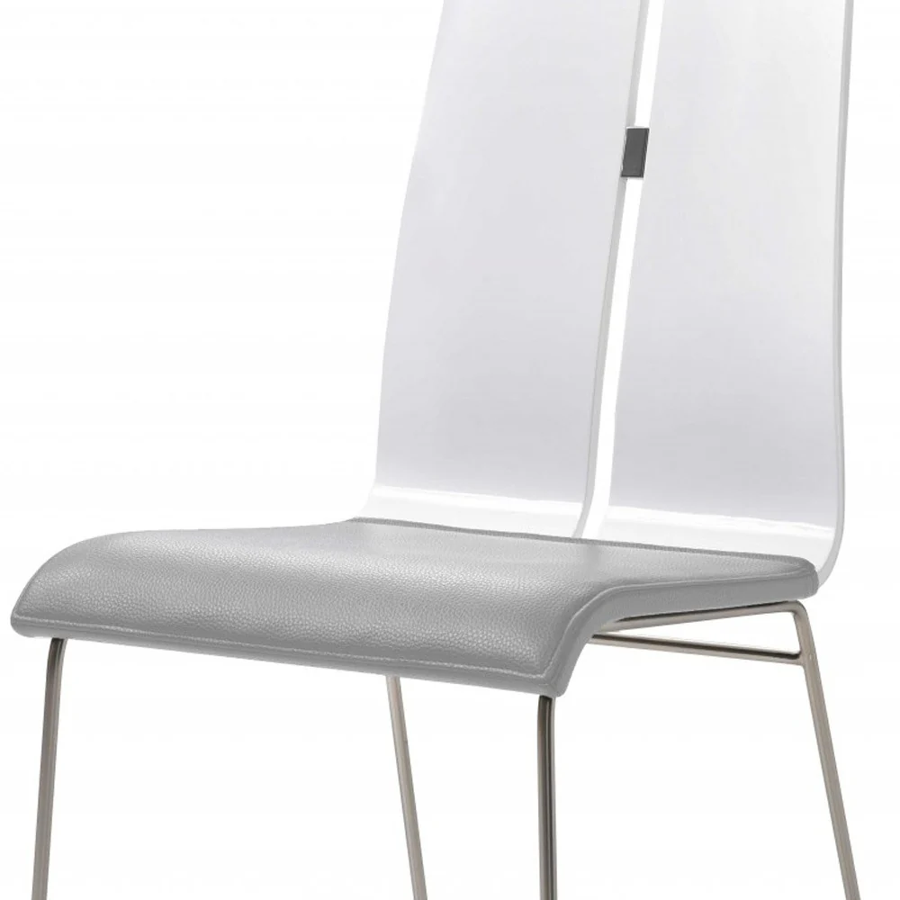 White And Black Faux Leather Metal Dining Chair By Homeroots - Image 10