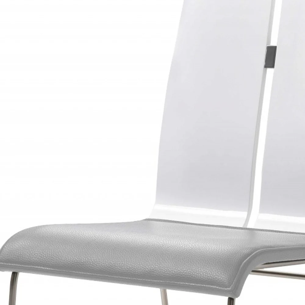 White And Black Faux Leather Metal Dining Chair By Homeroots - Image 11