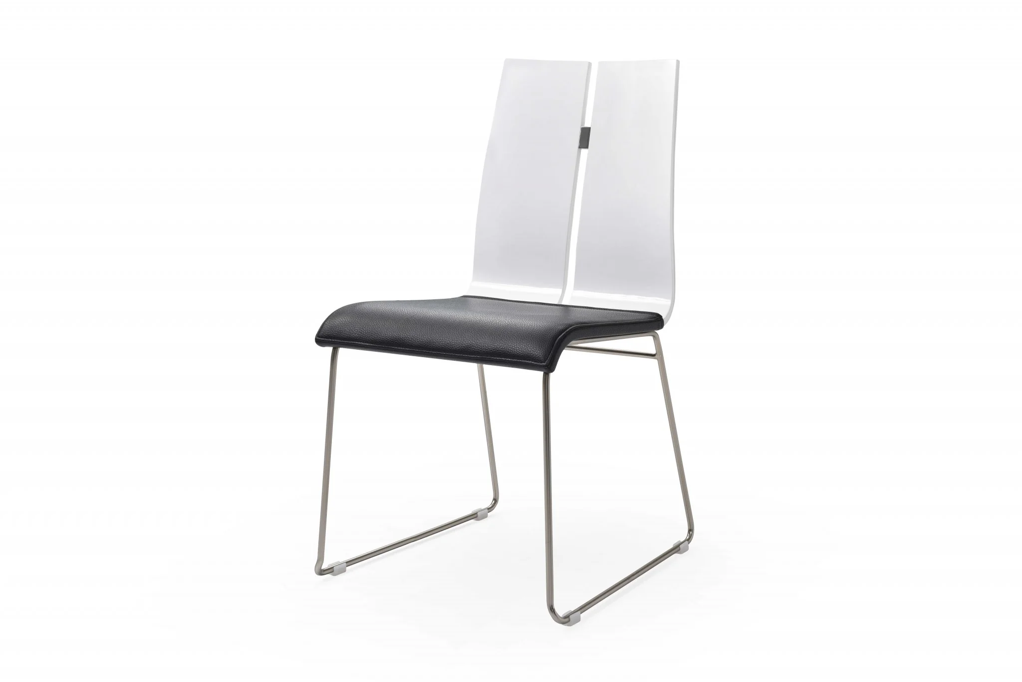 White And Black Faux Leather Metal Dining Chair By Homeroots - Image 2