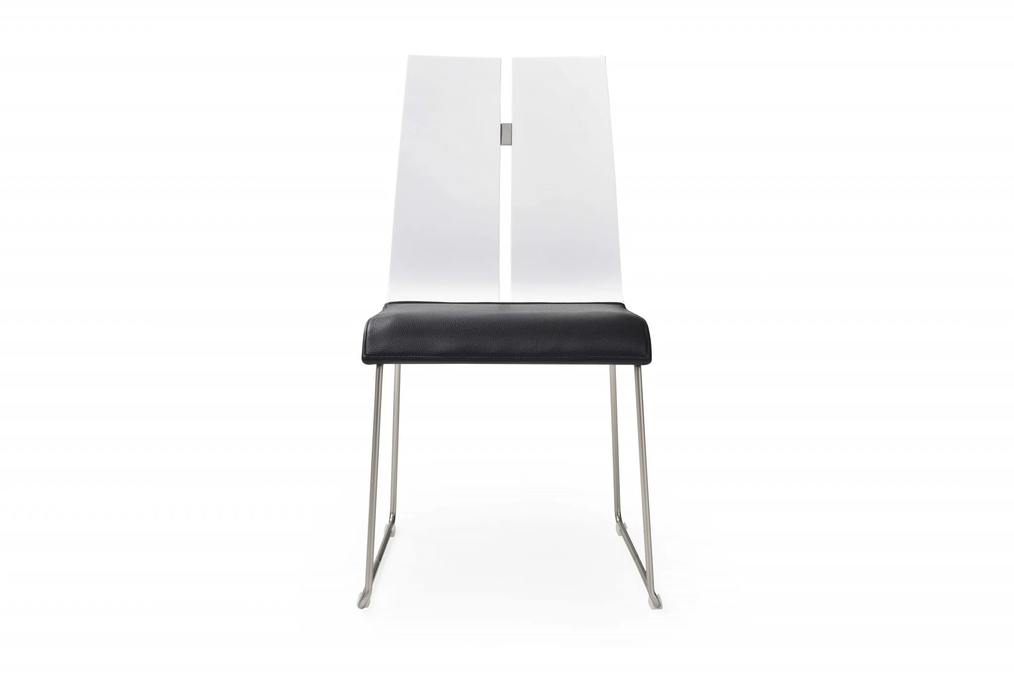 White And Black Faux Leather Metal Dining Chair By Homeroots - Image 3