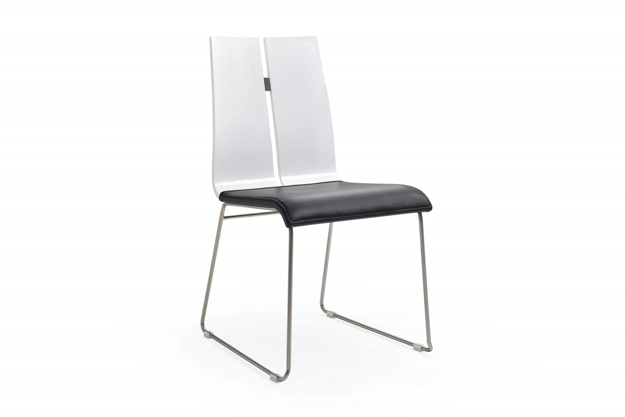 White And Black Faux Leather Metal Dining Chair By Homeroots - Image 4