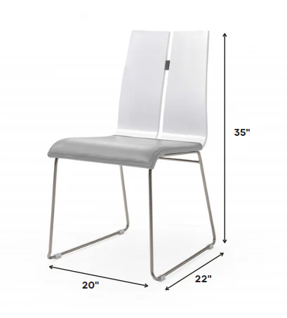 White And Black Faux Leather Metal Dining Chair By Homeroots - Image 8
