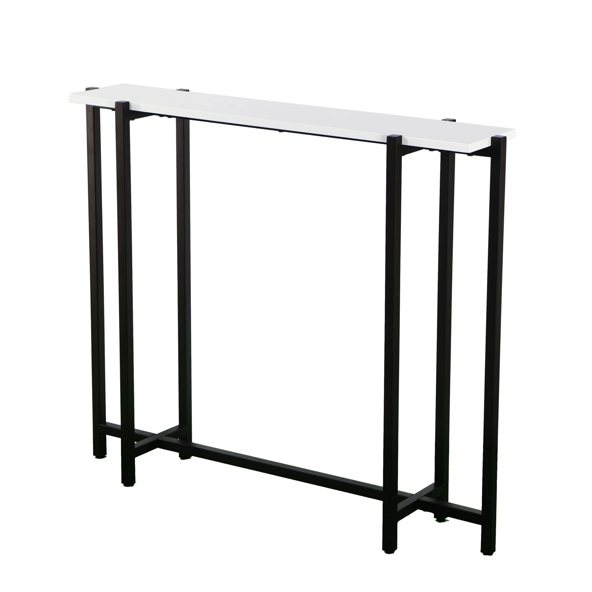 White and Black Frame Console Table By Homeroots - Image 4