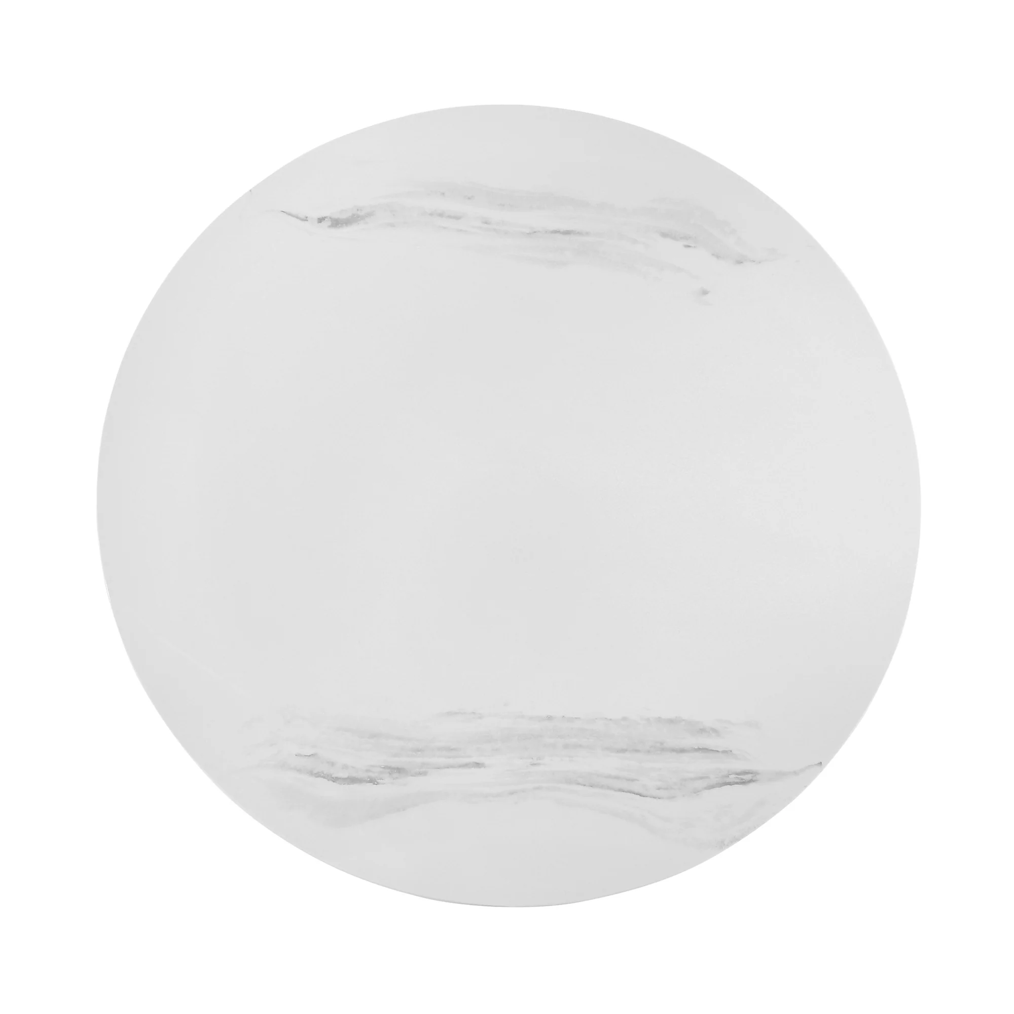 White And Black Genuine Marble And Metal Round Coffee Table By Homeroots - Image 4