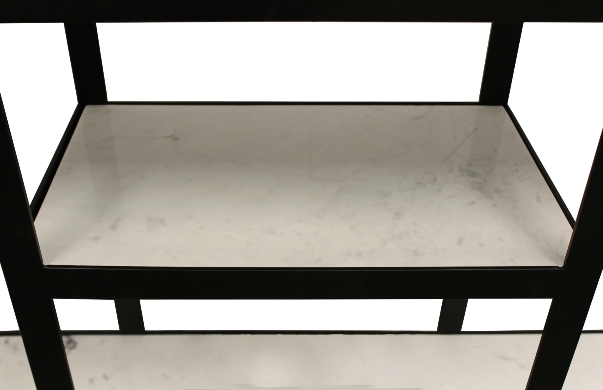 White and Black Genuine Marble Floor Shelf Console Table Two Shelves By Homeroots - Image 8