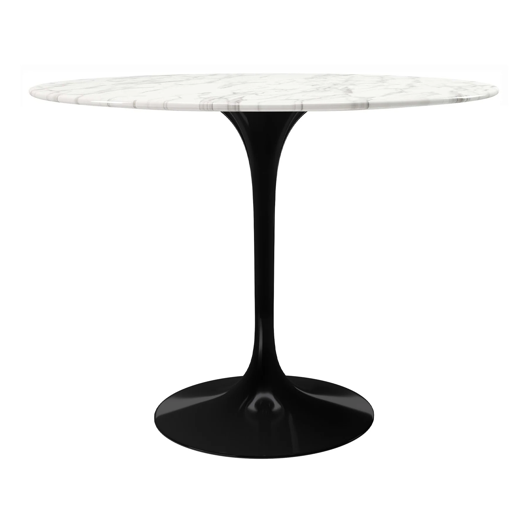 White And Black Marble And Metal Dining Table By Homeroots - Image 2