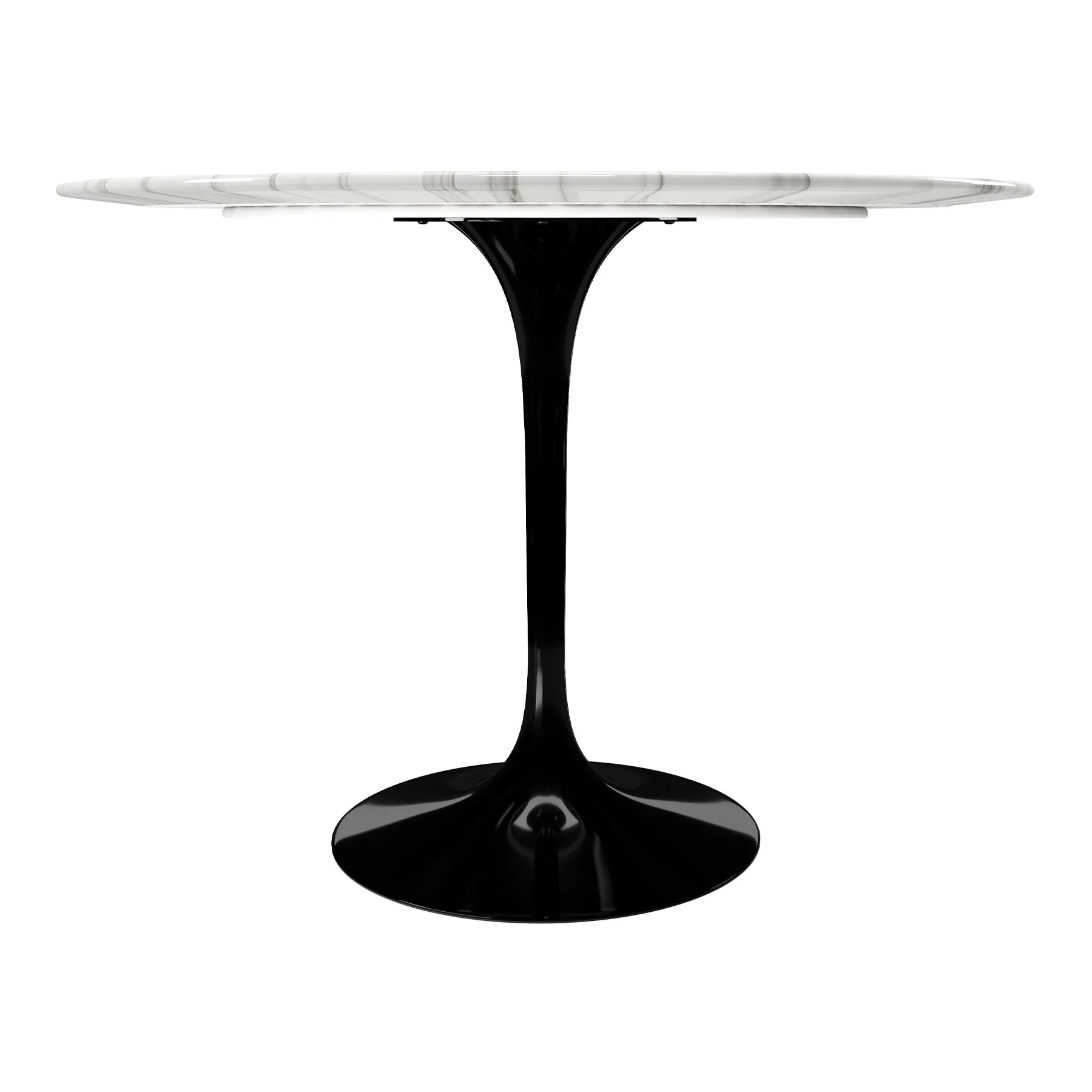 White And Black Marble And Metal Dining Table By Homeroots - Image 3