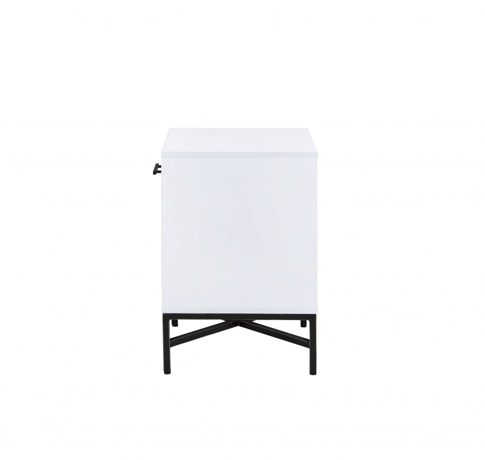 White And Black Wooden Nightstand By Homeroots - 319110 - Image 3
