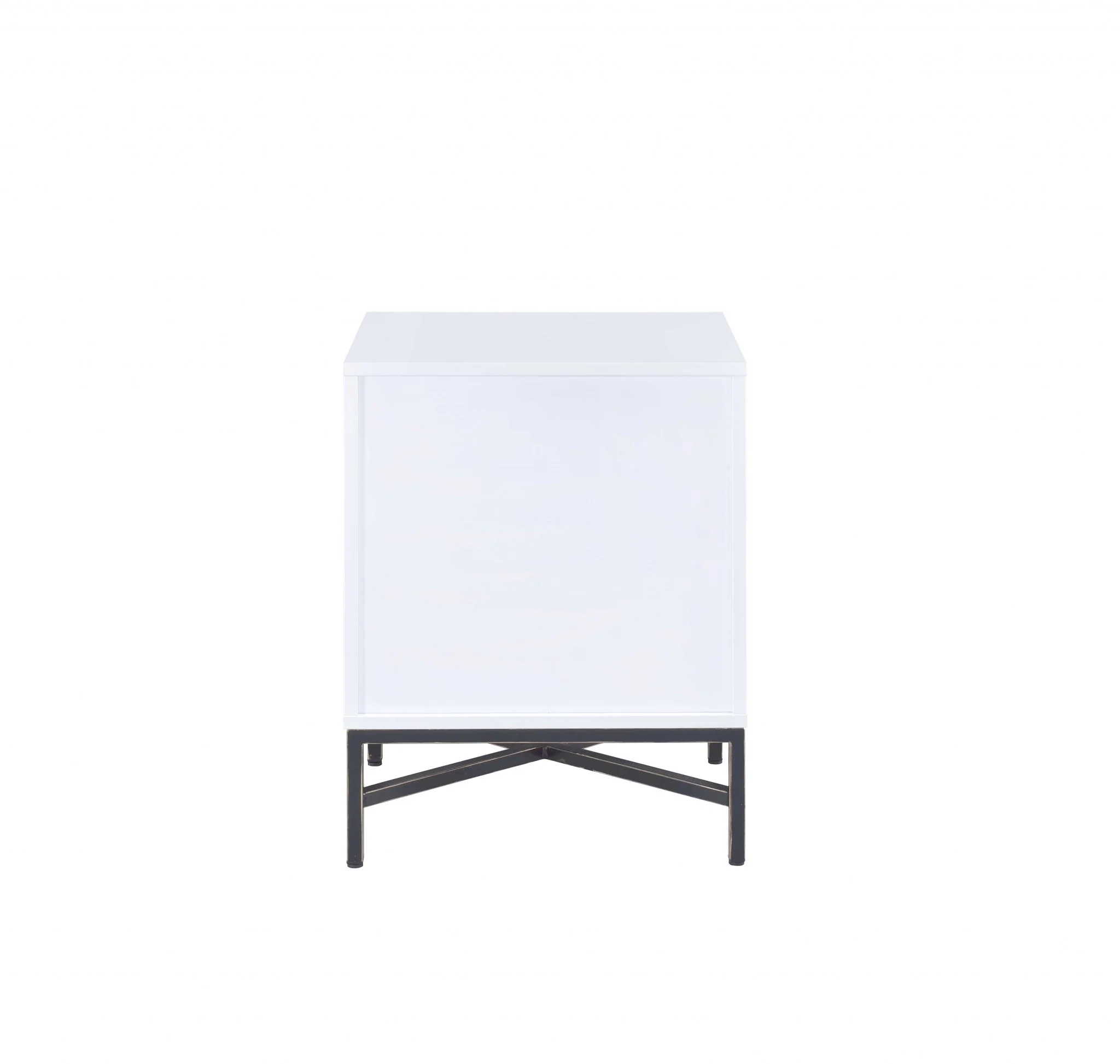 White And Black Wooden Nightstand By Homeroots - 319110 - Image 4