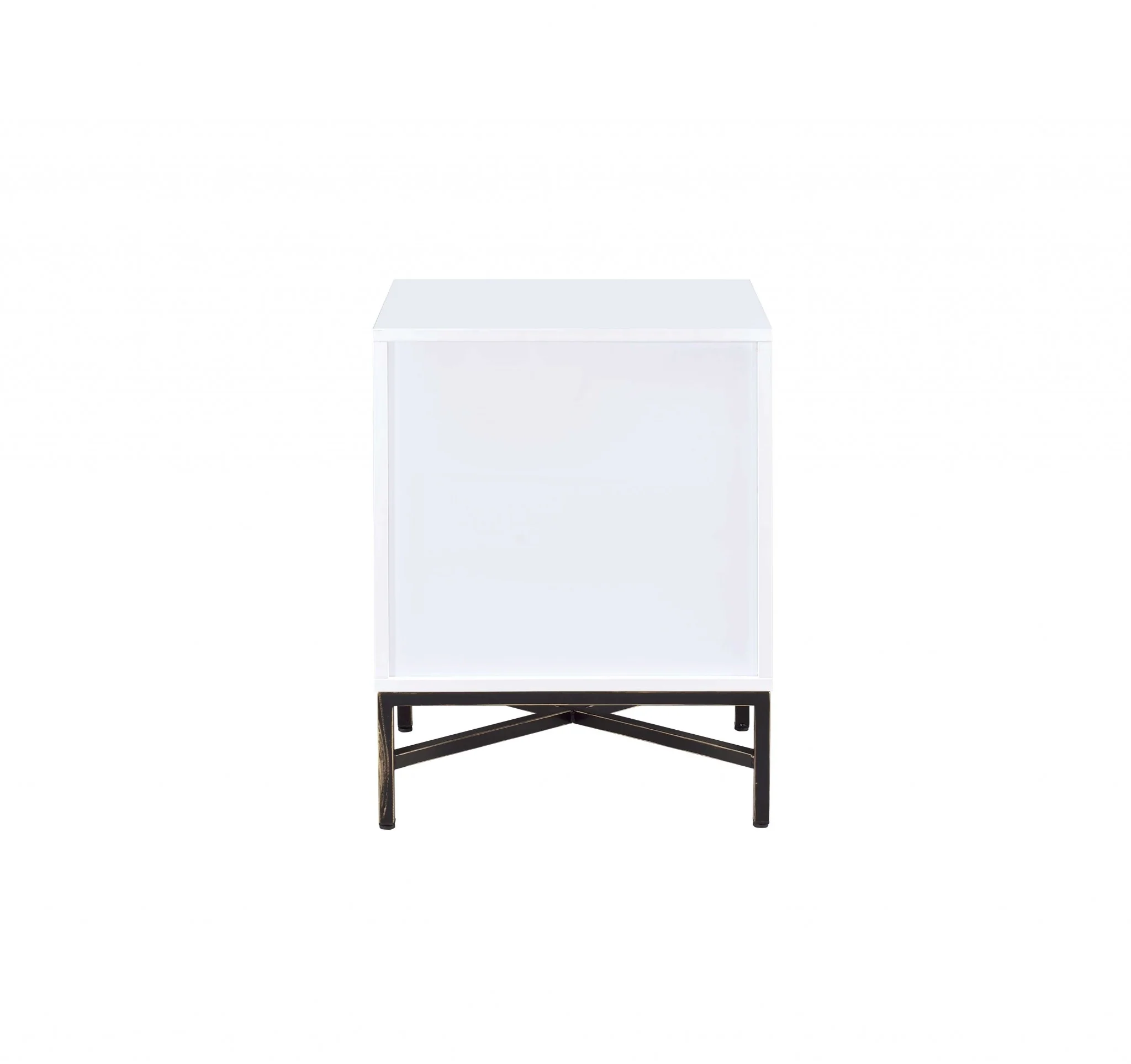 White And Black Wooden Nightstand By Homeroots - 319111 - Image 4