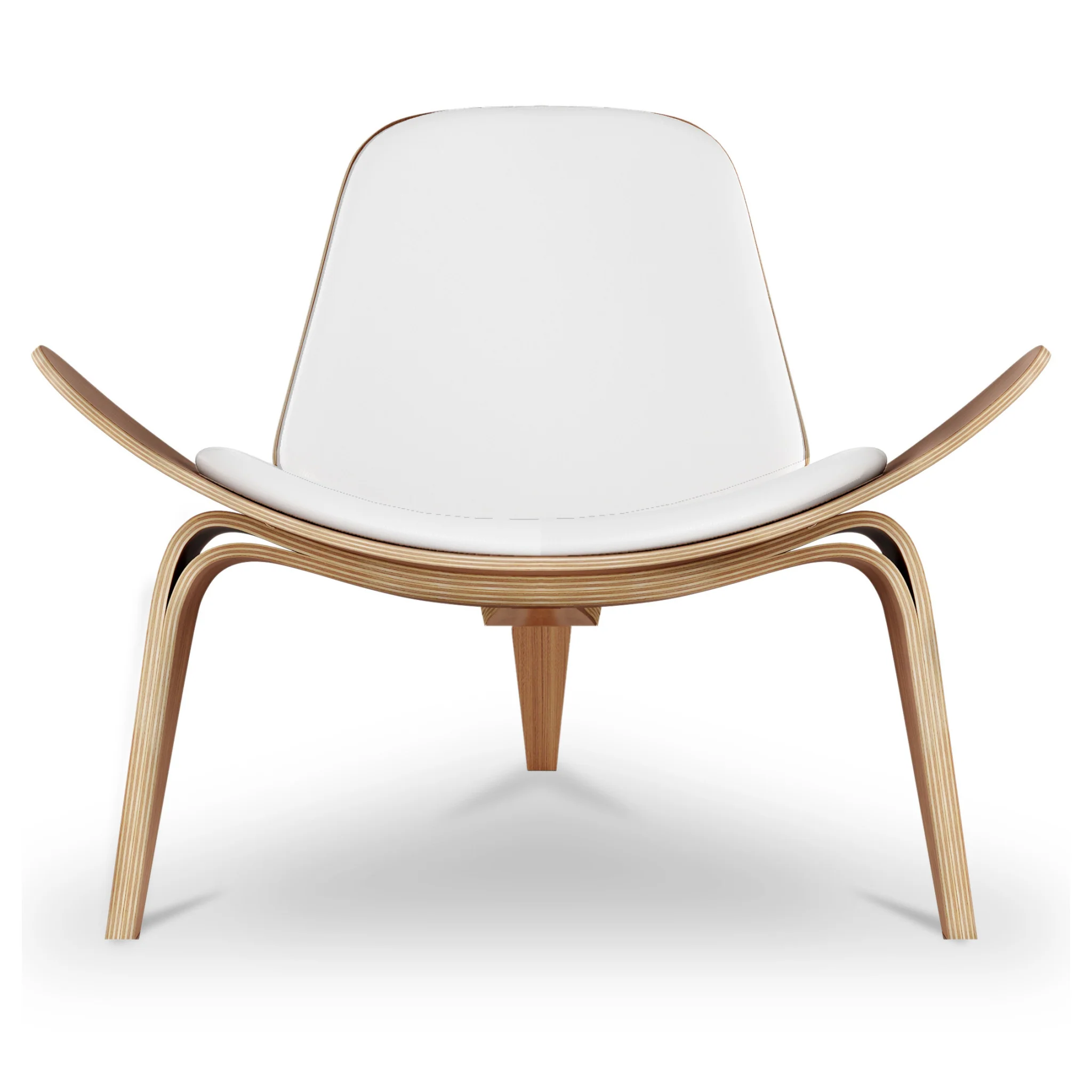 White and Brown Faux Leather Lounge Chair By Homeroots - Image 2