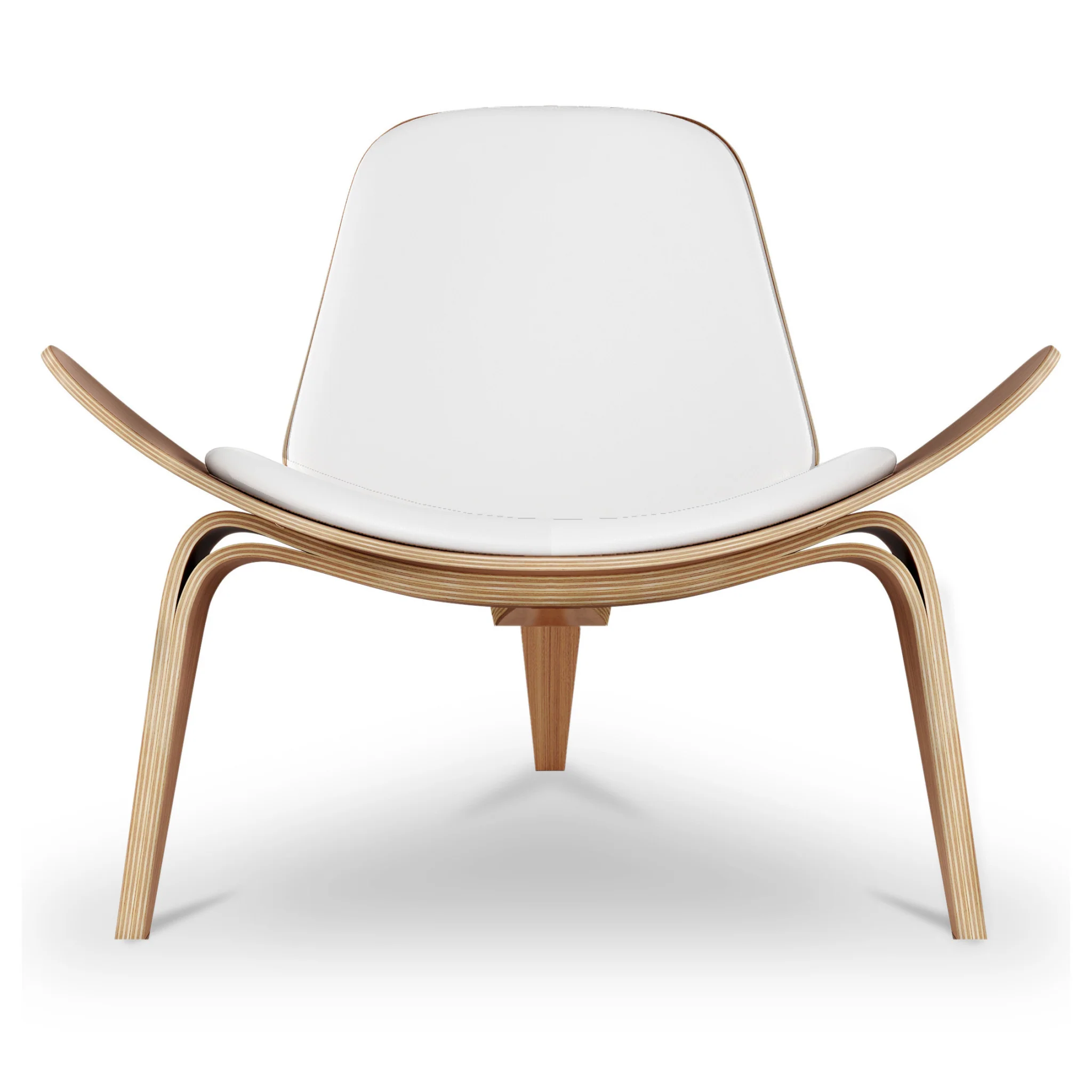 White and Brown Genuine Leather Lounge Chair By Homeroots - Image 5