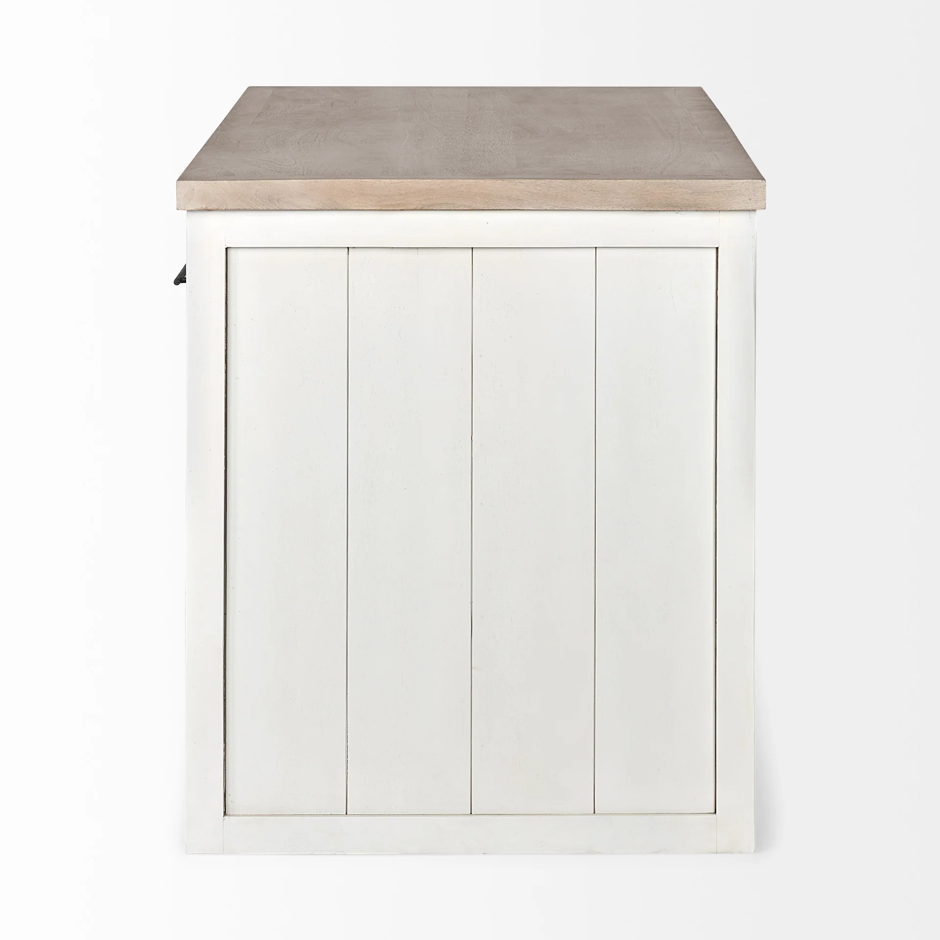 White And Brown Two Tone Wooden Kitchen Island With 3 Drawers By Homeroots - Image 3