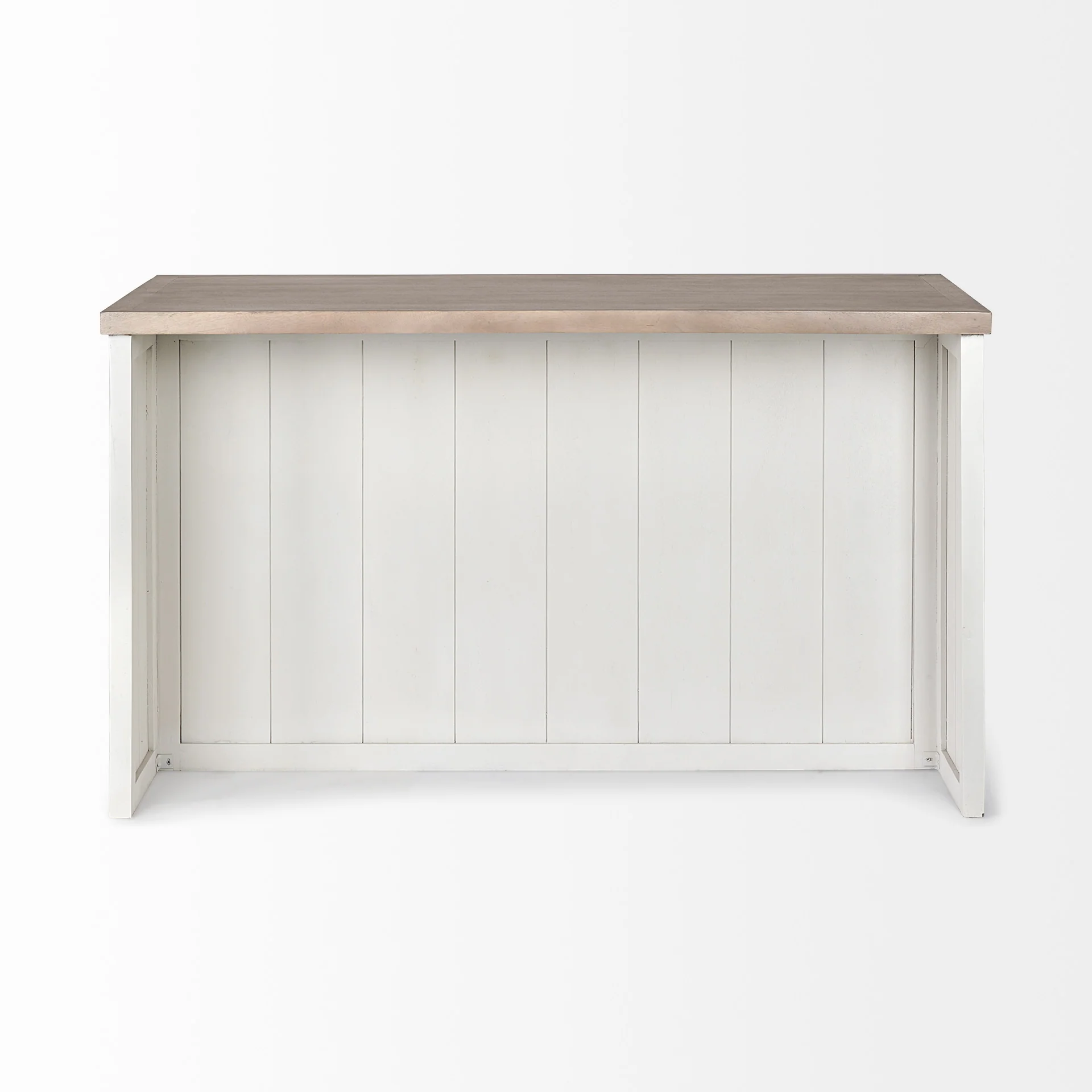 White And Brown Two Tone Wooden Kitchen Island With 3 Drawers By Homeroots - Image 4