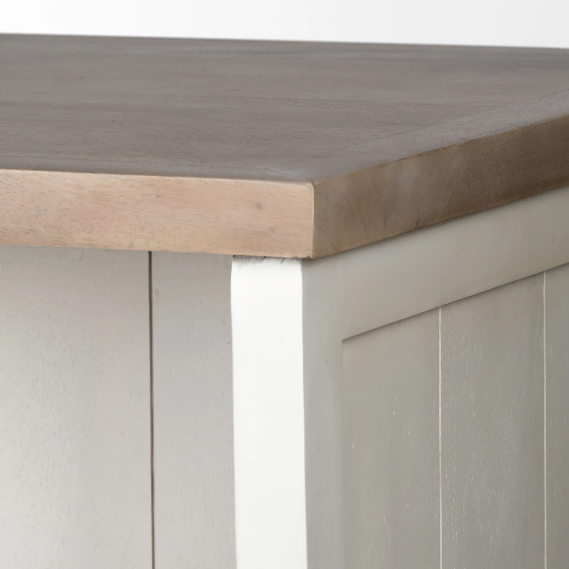 White And Brown Two Tone Wooden Kitchen Island With 3 Drawers By Homeroots - Image 7