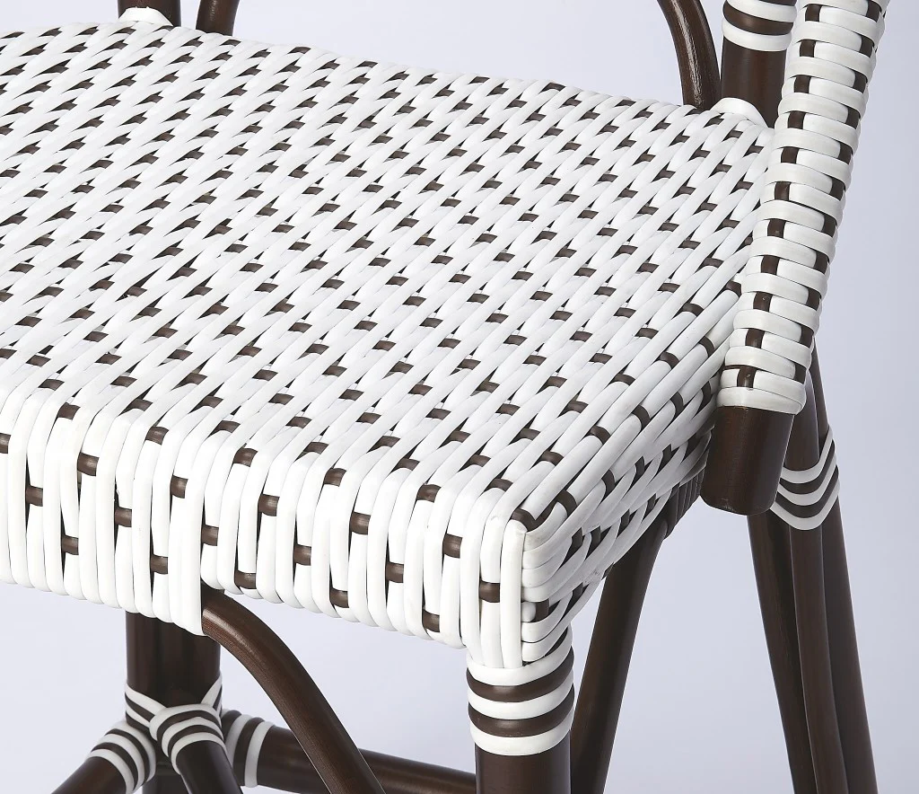 White And Chocolate Rattan Counter Stool By Homeroots - Image 2