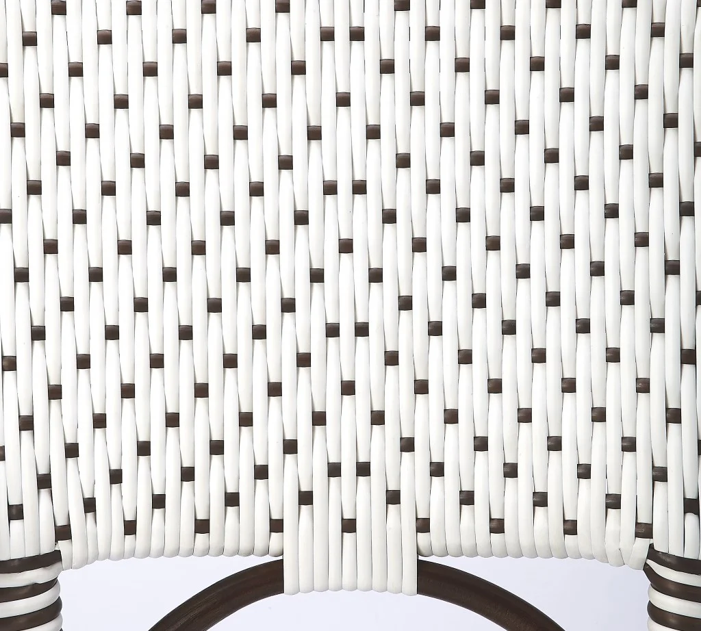 White And Chocolate Rattan Counter Stool By Homeroots - Image 4