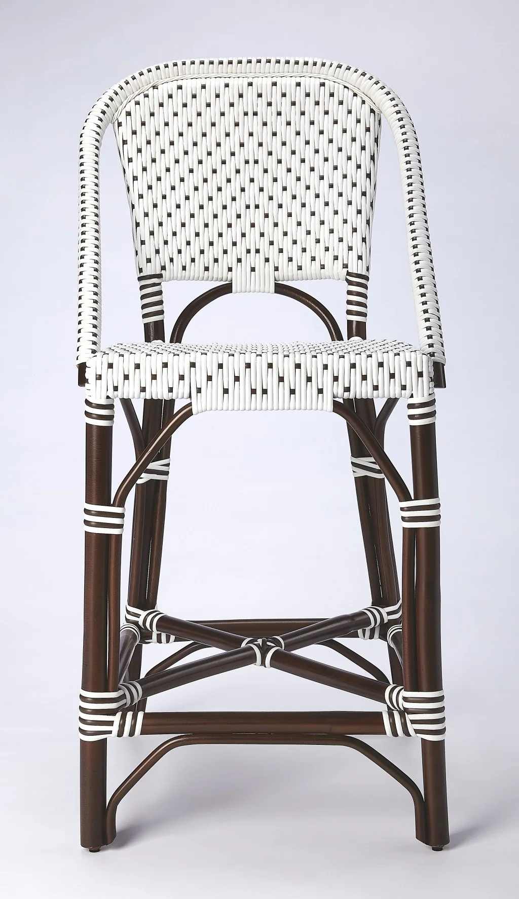 White And Chocolate Rattan Counter Stool By Homeroots - Image 5