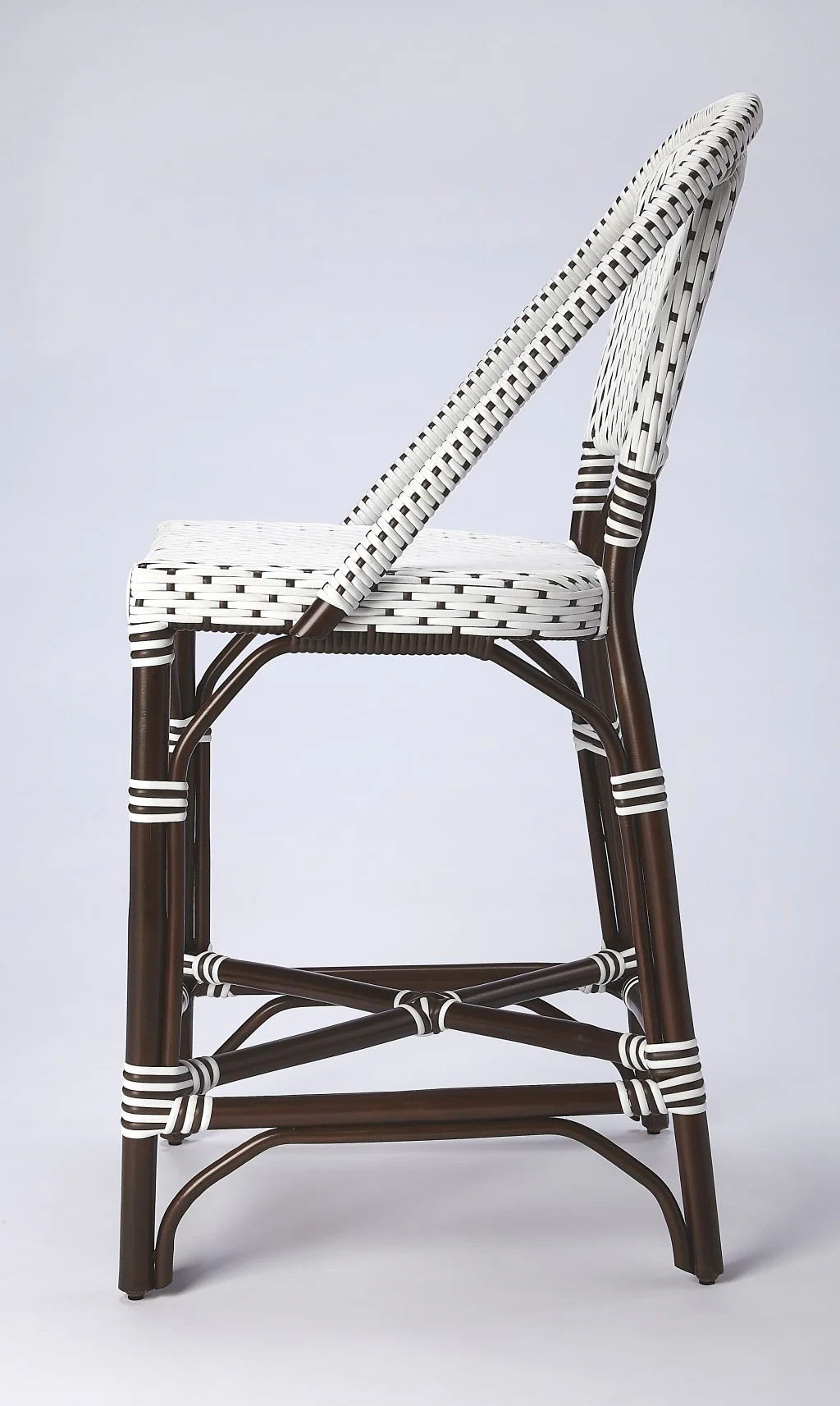 White And Chocolate Rattan Counter Stool By Homeroots - Image 6