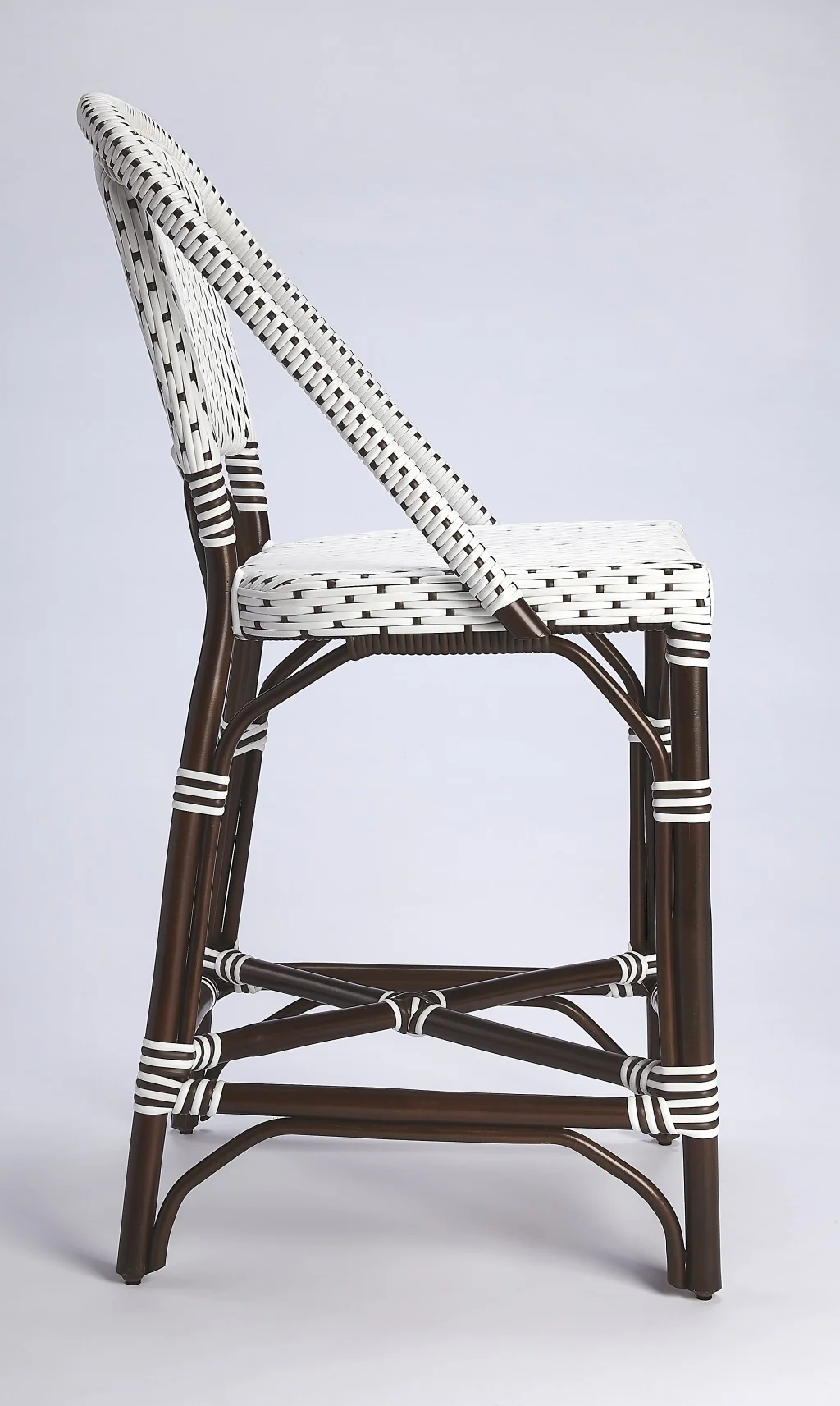 White And Chocolate Rattan Counter Stool By Homeroots - Image 7