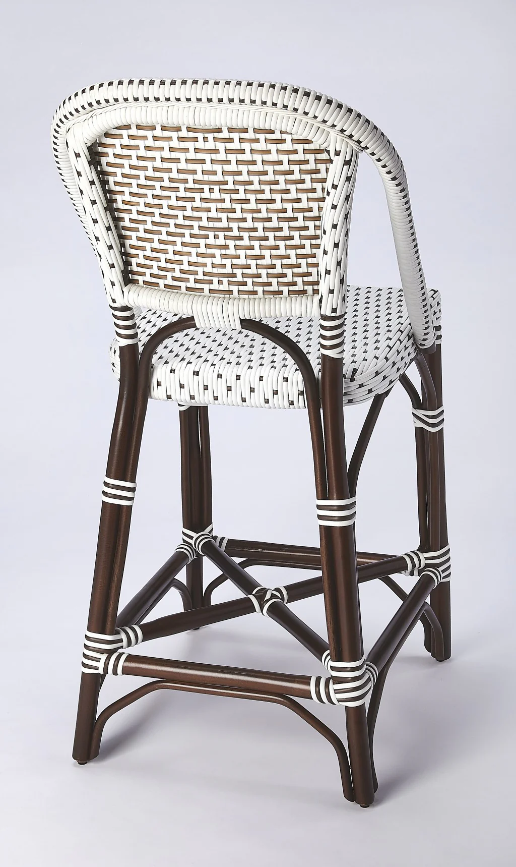 White And Chocolate Rattan Counter Stool By Homeroots - Image 8