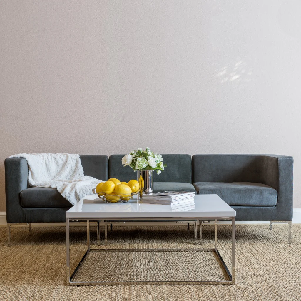 White and Chrome High Gloss Square Coffee Table By Homeroots - Image 6