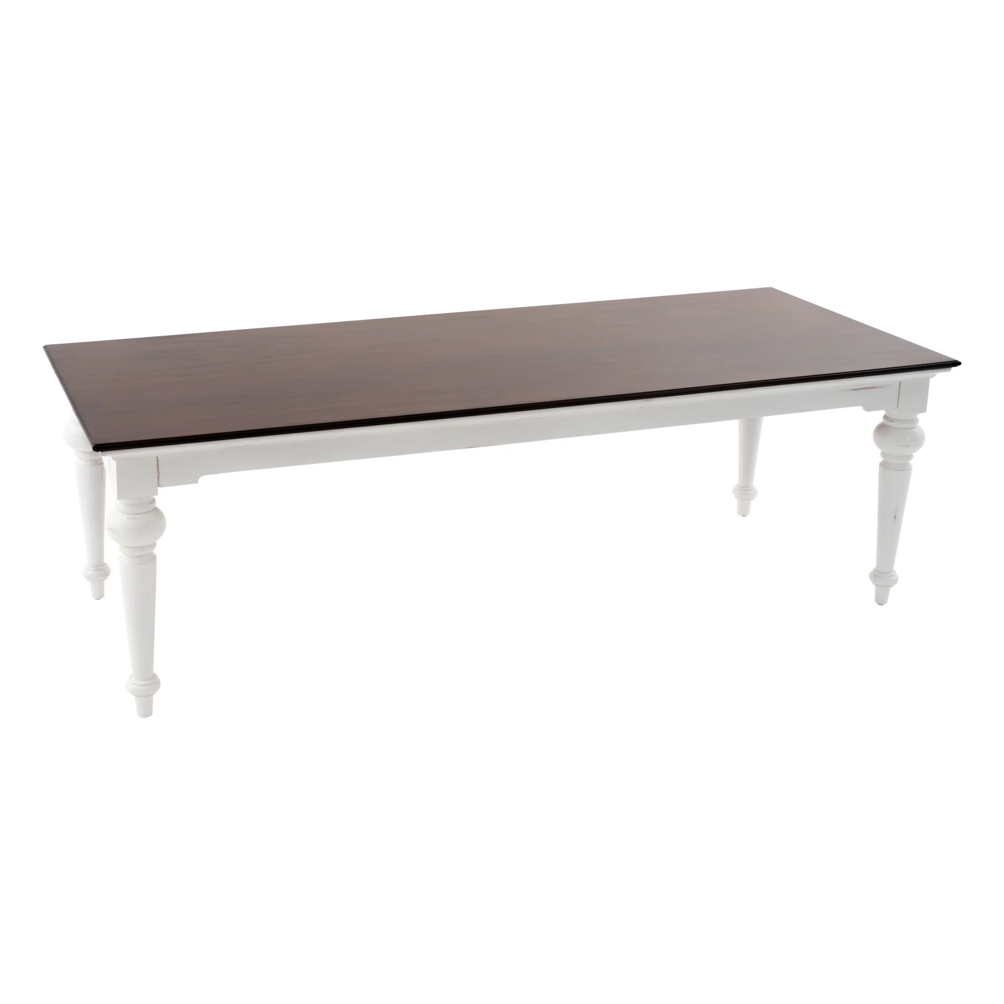 White And Dark Brown Rustic Modern Farmhouse 94" Dining Table By Homeroots - Image 2