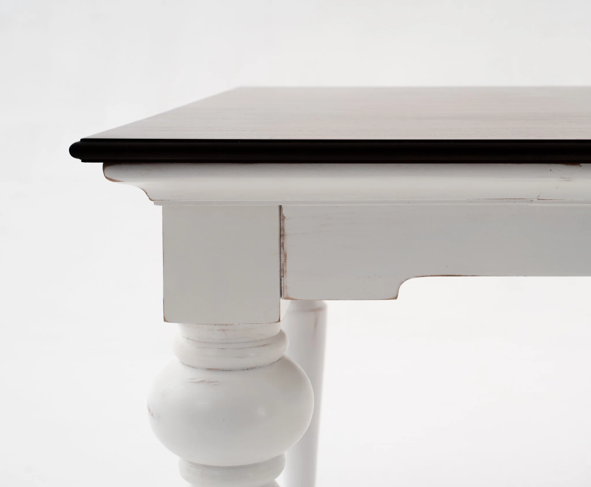 White And Dark Brown Rustic Modern Farmhouse 94" Dining Table By Homeroots - Image 3