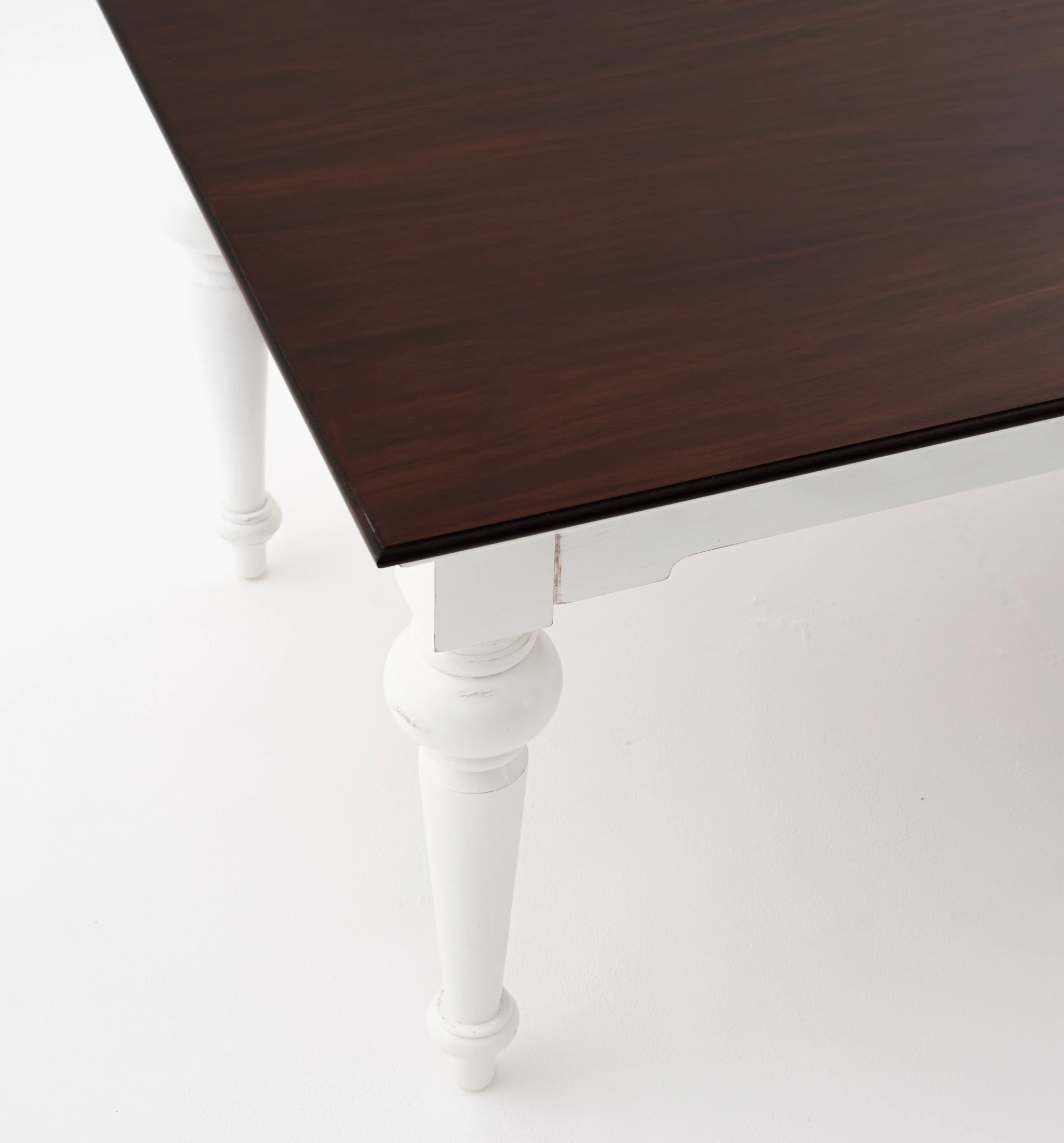 White And Dark Brown Rustic Modern Farmhouse 94" Dining Table By Homeroots - Image 4