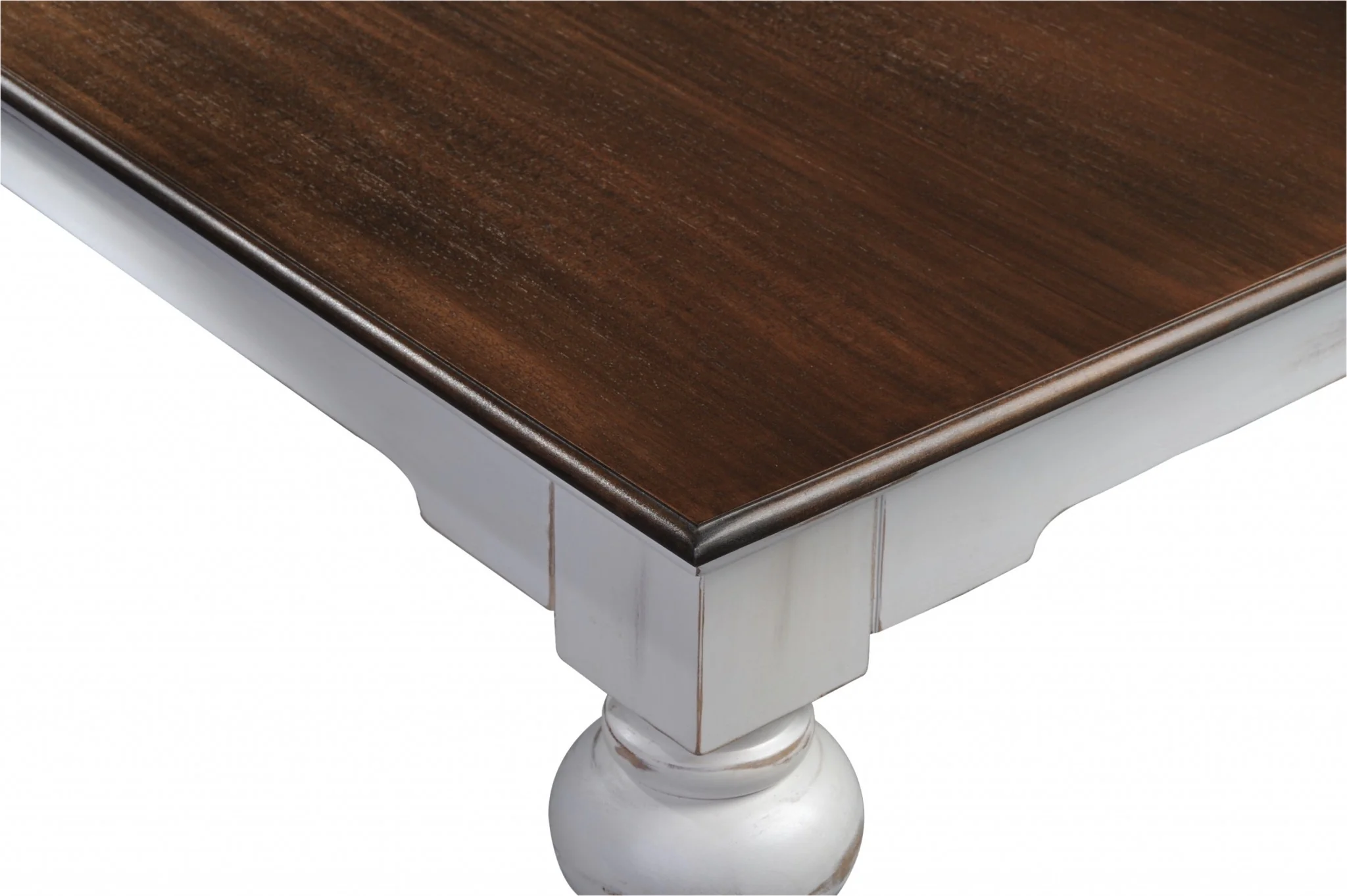 White And Dark Brown Rustic Modern Farmhouse 94" Dining Table By Homeroots - Image 6