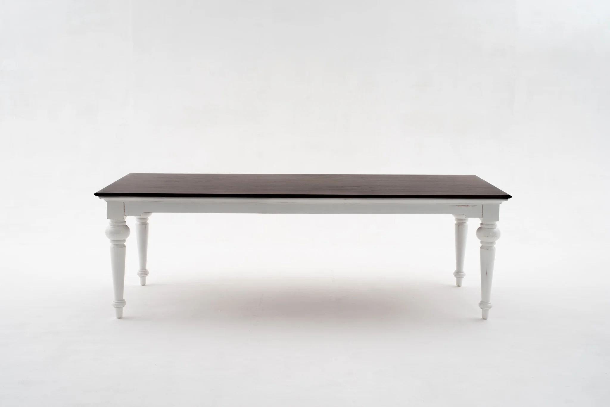 White And Dark Brown Rustic Modern Farmhouse 94" Dining Table By Homeroots - Image 9