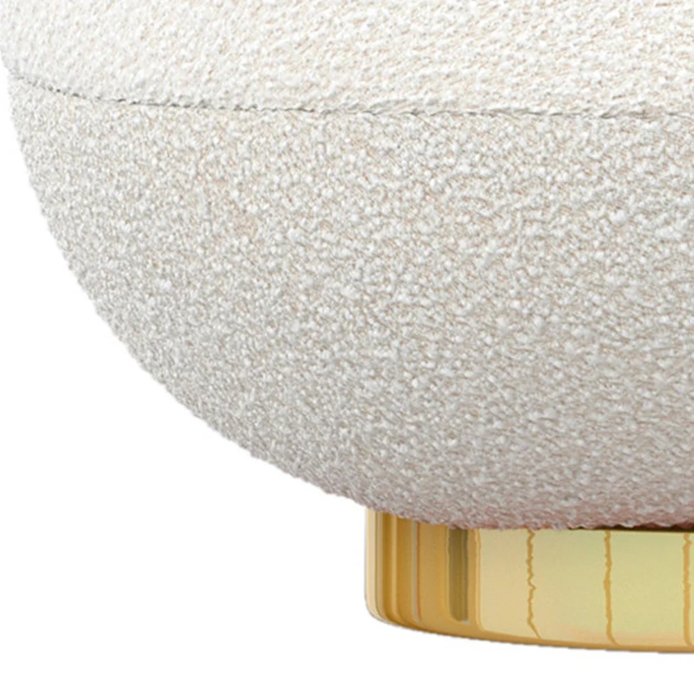White and Gold Boucle Slipper Chair By Homeroots - Image 7